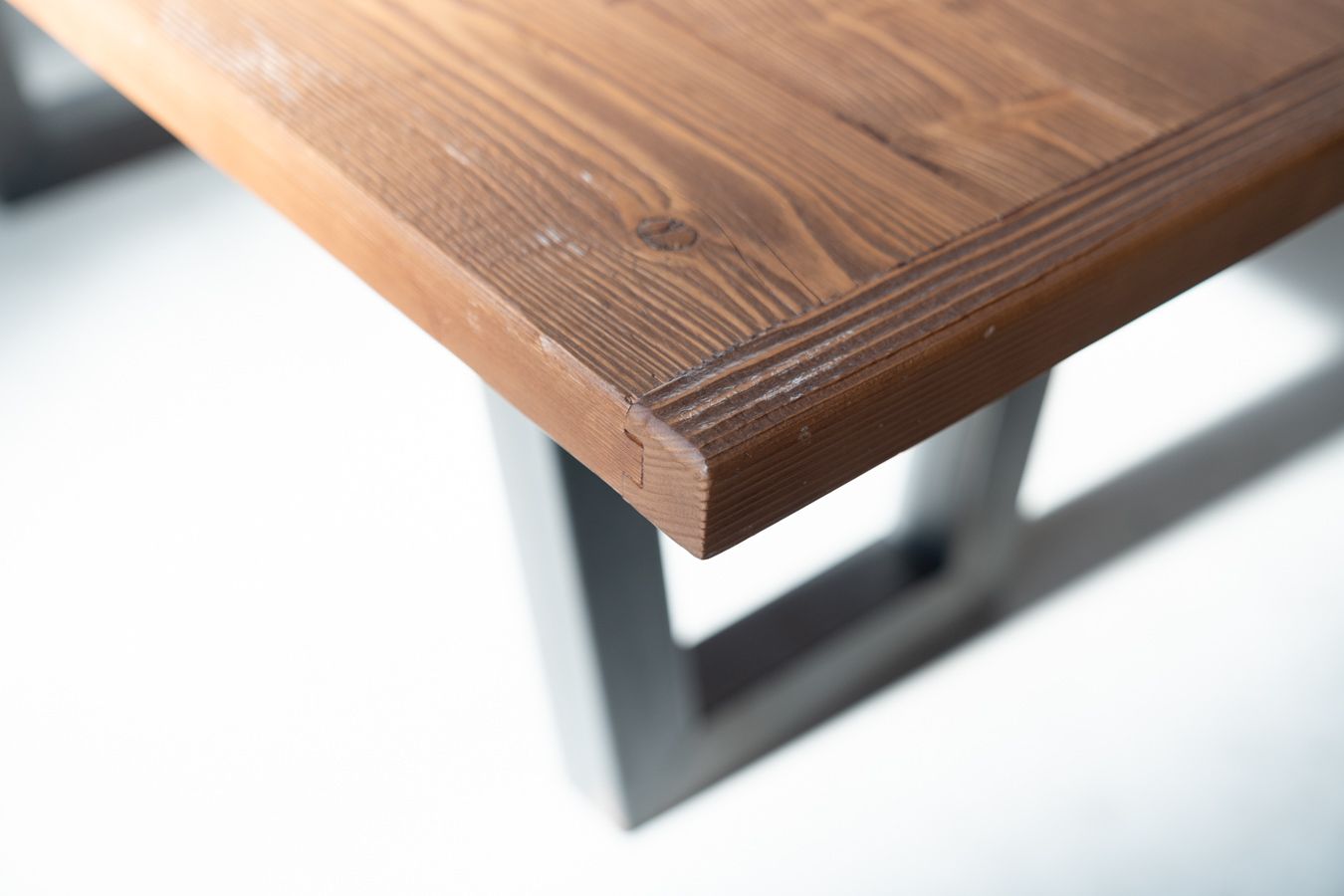 1500.0 Industrial Style Handcrafted Dining Table With Brushed Fir Top And Brushed Iron Legs (2020) photo