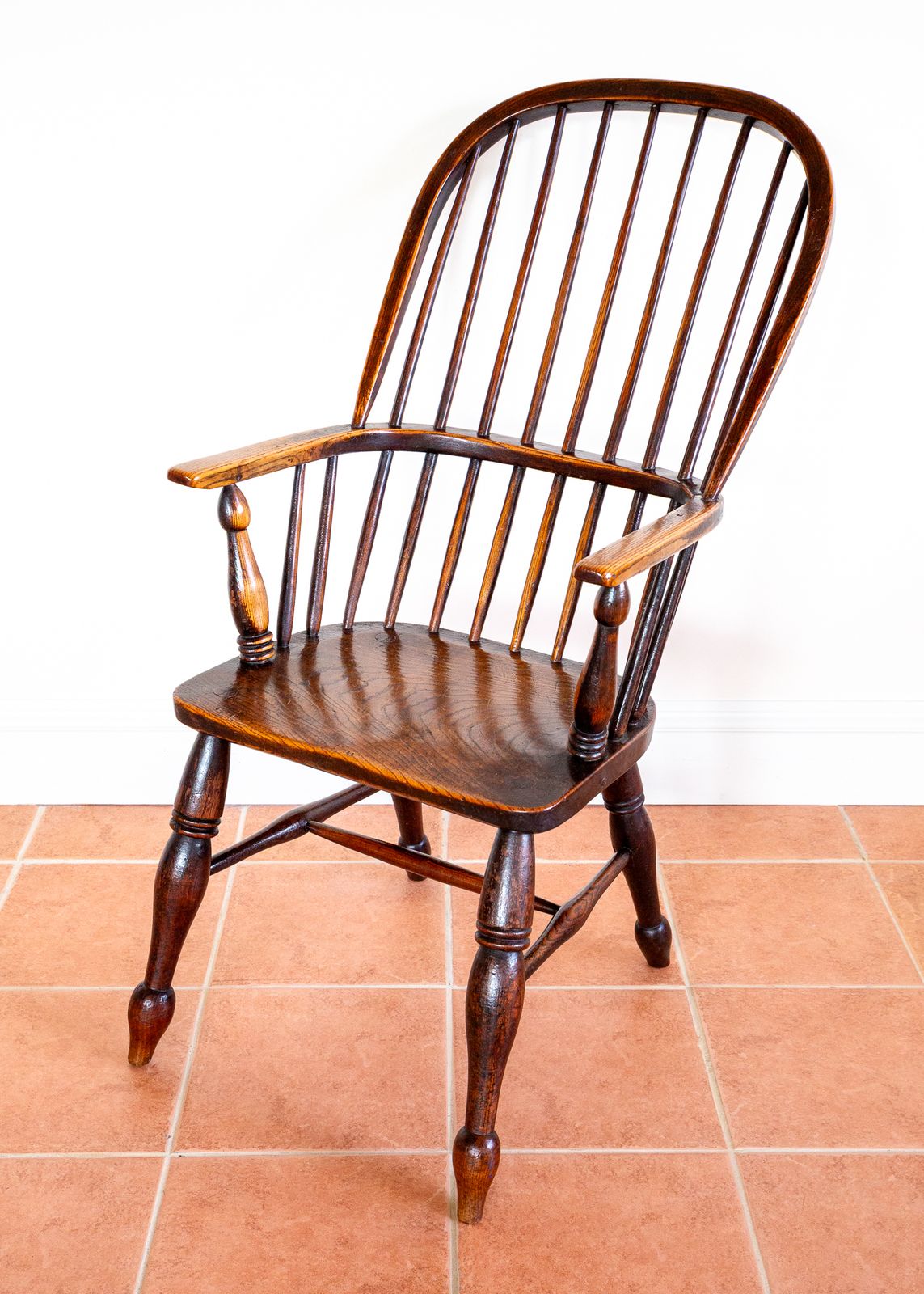 photo buy Antique Windsor Chair 1840 Large High Back Hoop Back Stick Back Windsor Armchair Country House Early V.Ictorian 19th Centu Farmhouse R.Ustic Craftsman