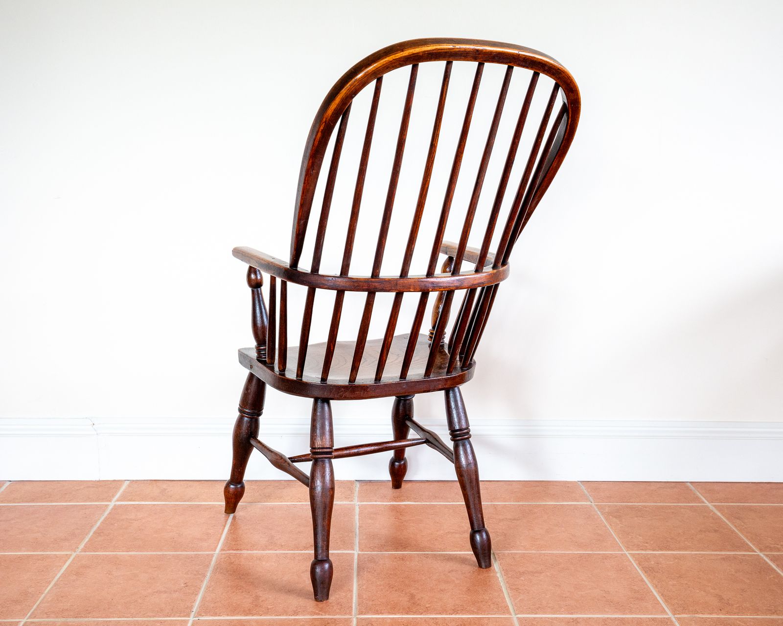 photo for sale Antique Windsor Chair 1840 Large High Back Hoop Back Stick Back Windsor Armchair Country House Early V.Ictorian 19th Centu Farmhouse R.Ustic Craftsman