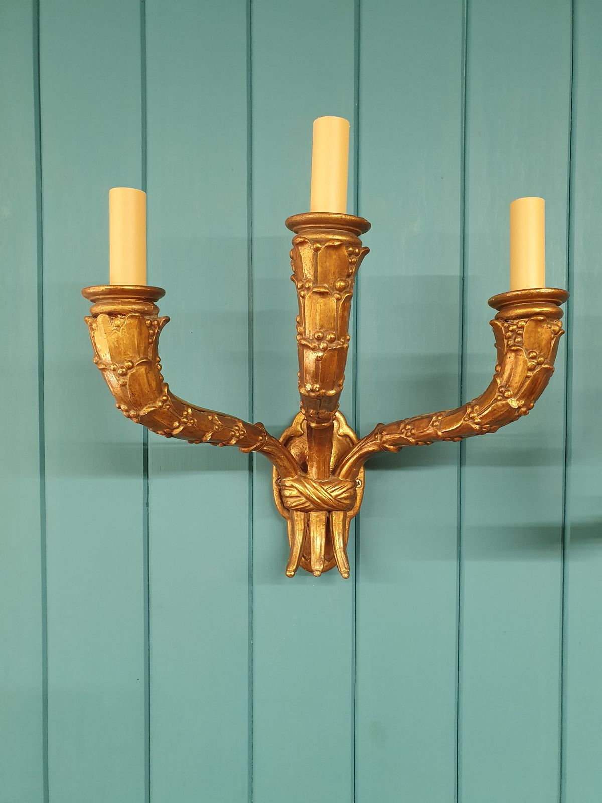 Pair Of Three Arm Gilt French Wall Lights photo vinterior