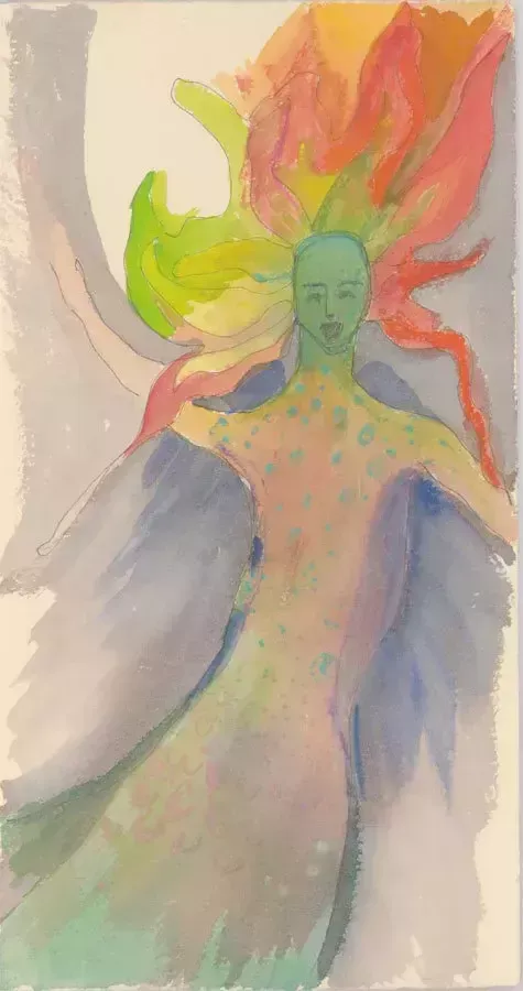 Patricia Johnstone (1944 2023)   Contemporary Watercolour, In Flight photo furniture