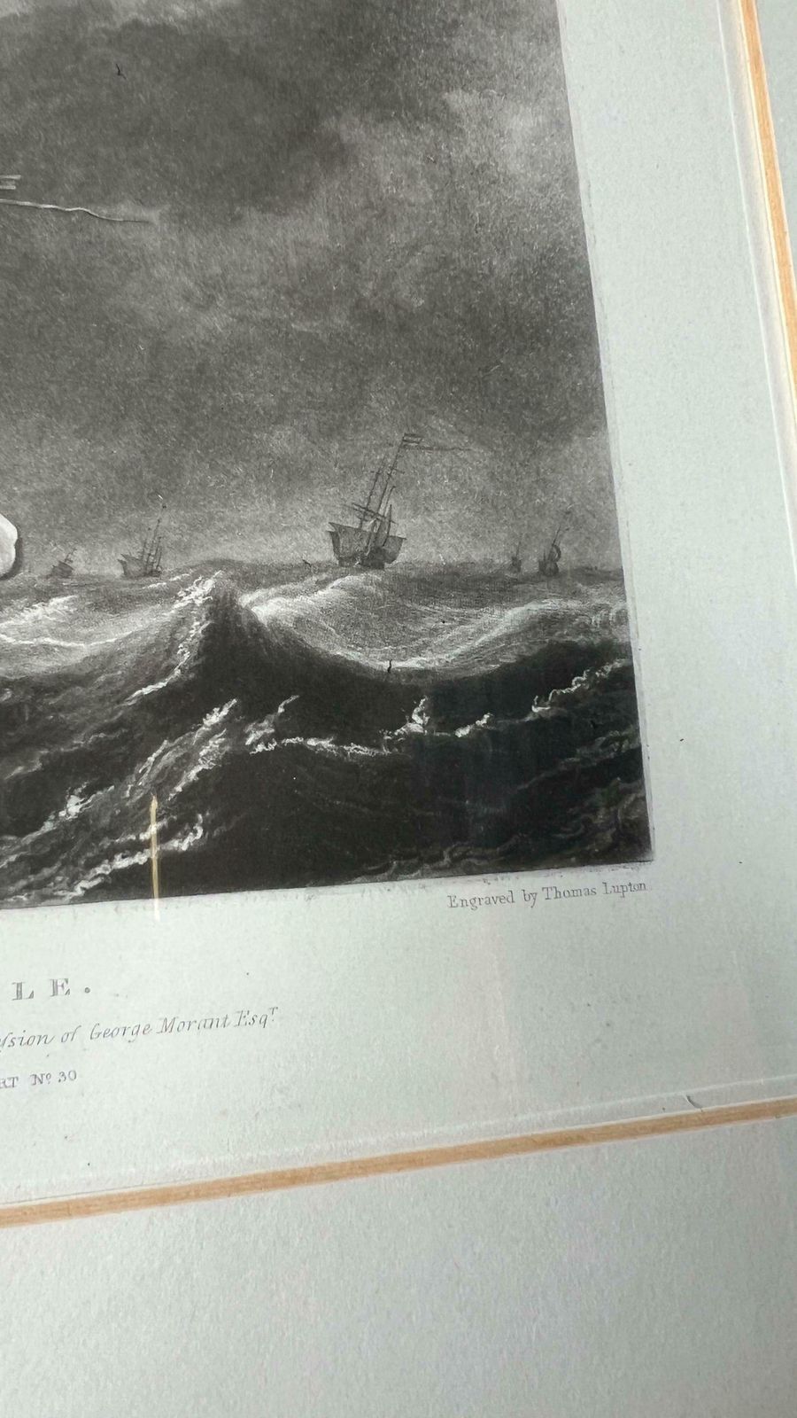 A Gale 1825 Nautical Engraving By Thomas Lupton After Willem Van De Velde Painting photo vinterior