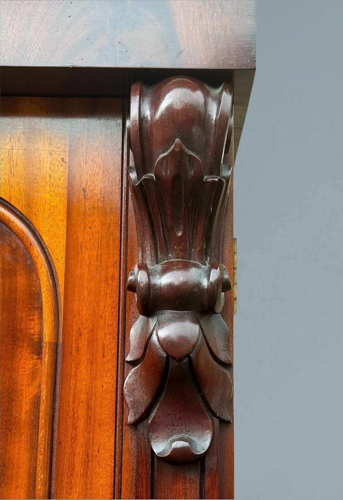 photo for sale A Good Large Figured Mahogany Compactum Wardrobe