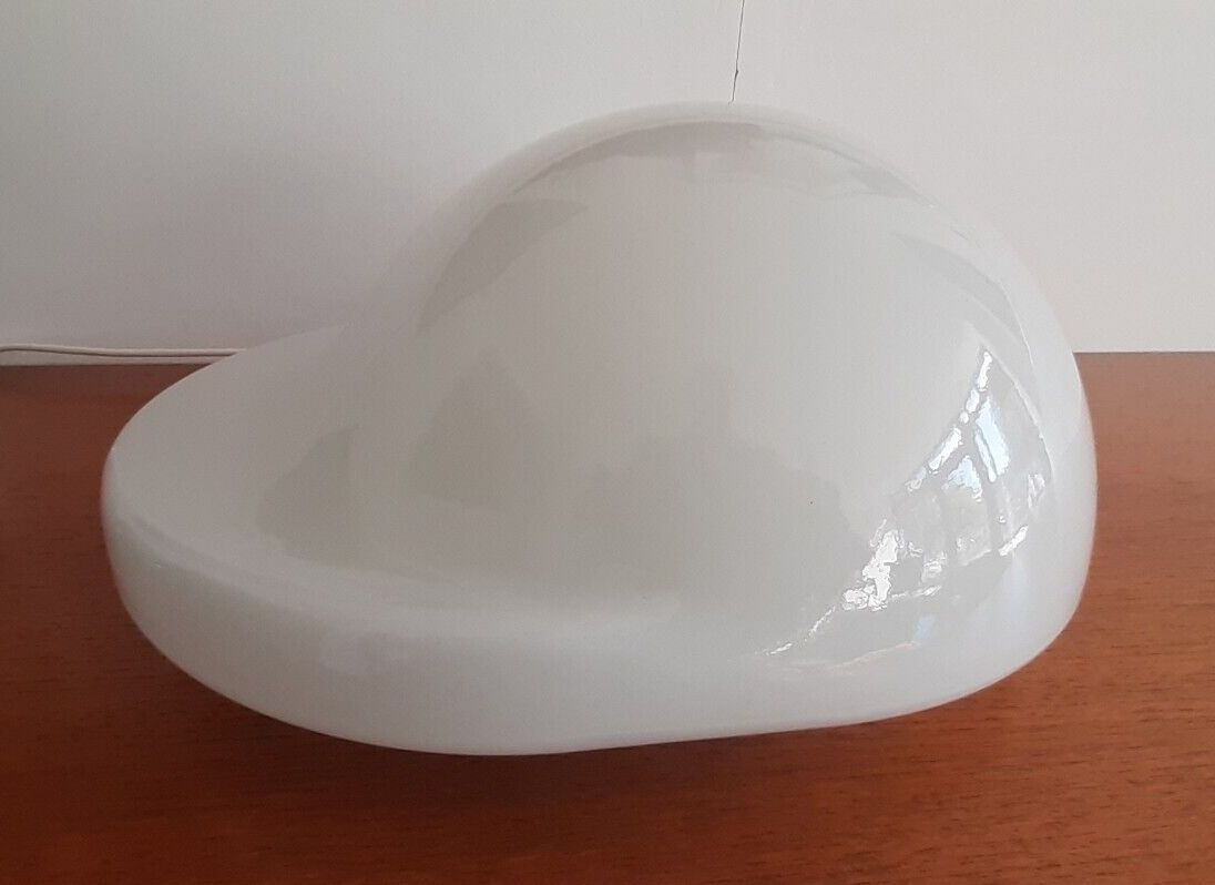 Rare Vintage Mid Century Italian Bonetto 'Tortue' D900 Opaline Glass Lamp Vgc photo for sale
