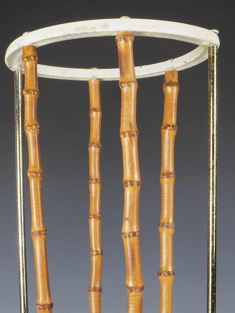 Antique British Artis Bamboo & Cast Iron Umbrella Stickstand photo furniture