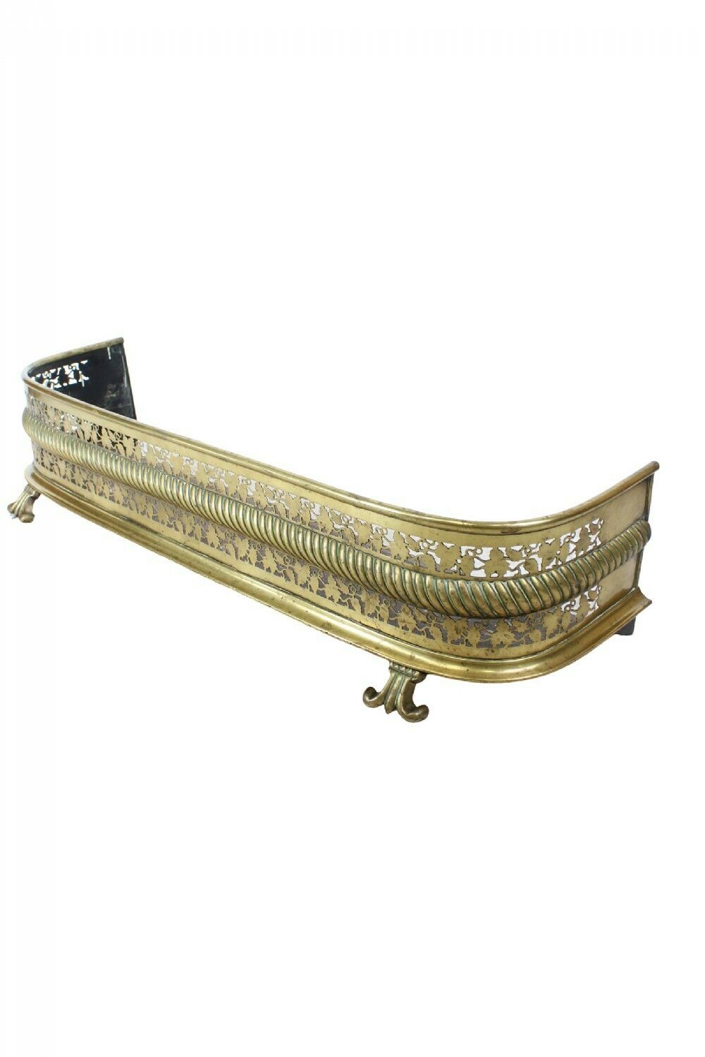 Small Victorian Pierced Brass Fire Fender photo furniture