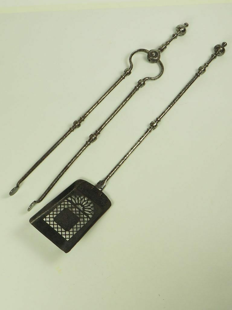 Antique Companion Set Of Two Georgian Steel Fireside Tools photo 350.0