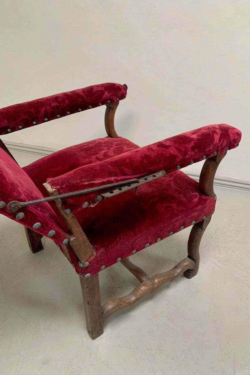 photo vinterior Mid 1800's Reclining Armchair 'As Is'