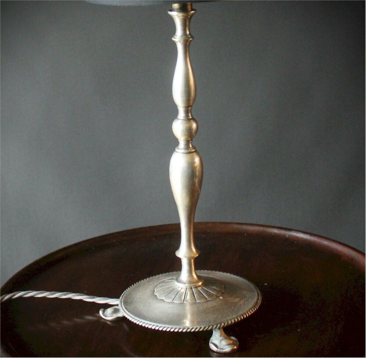 Elegant Edwardian Silver Plated Table Lamp photo vinterior