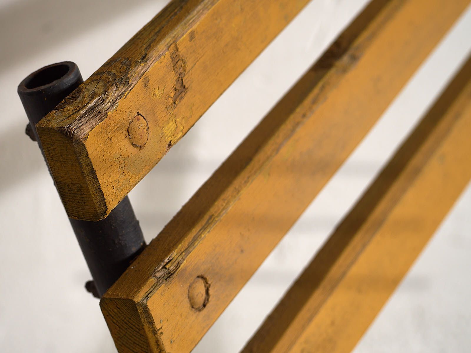 Garden Furniture Yellow Antique Iron Garden Chairs (C.1920).Set Of 4 Pieces #39 photo