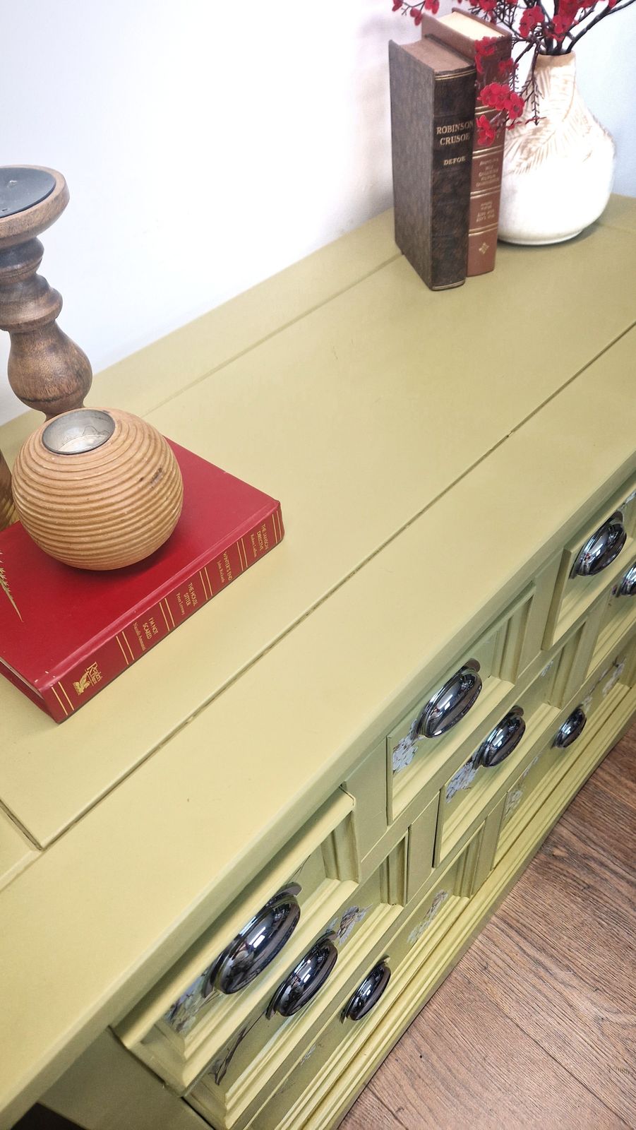 Yellowy Green Pine Merchants Chest photo vintage