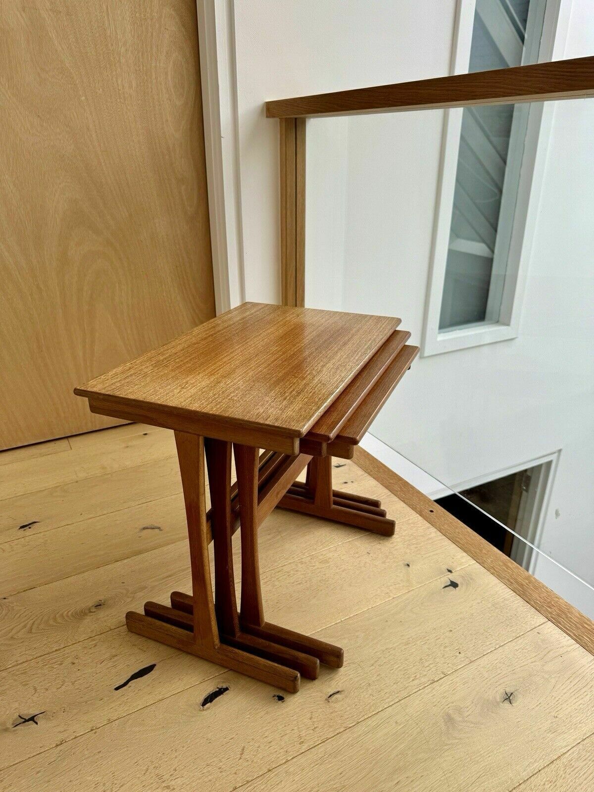 photo for sale Mid Century Nest Of Three Teak Tables Kai Kristiansen For Vildbjerg Mobelfabrik