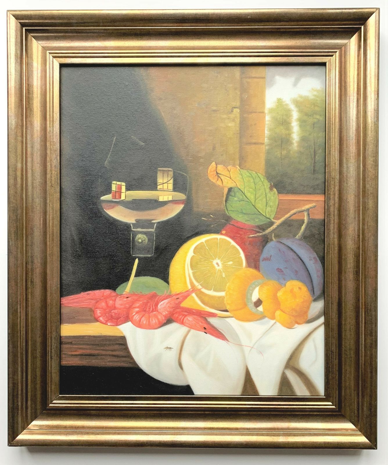 Original Still Life Oil Painting   Late 20th Century In The Dutch Old Master Style photo furniture