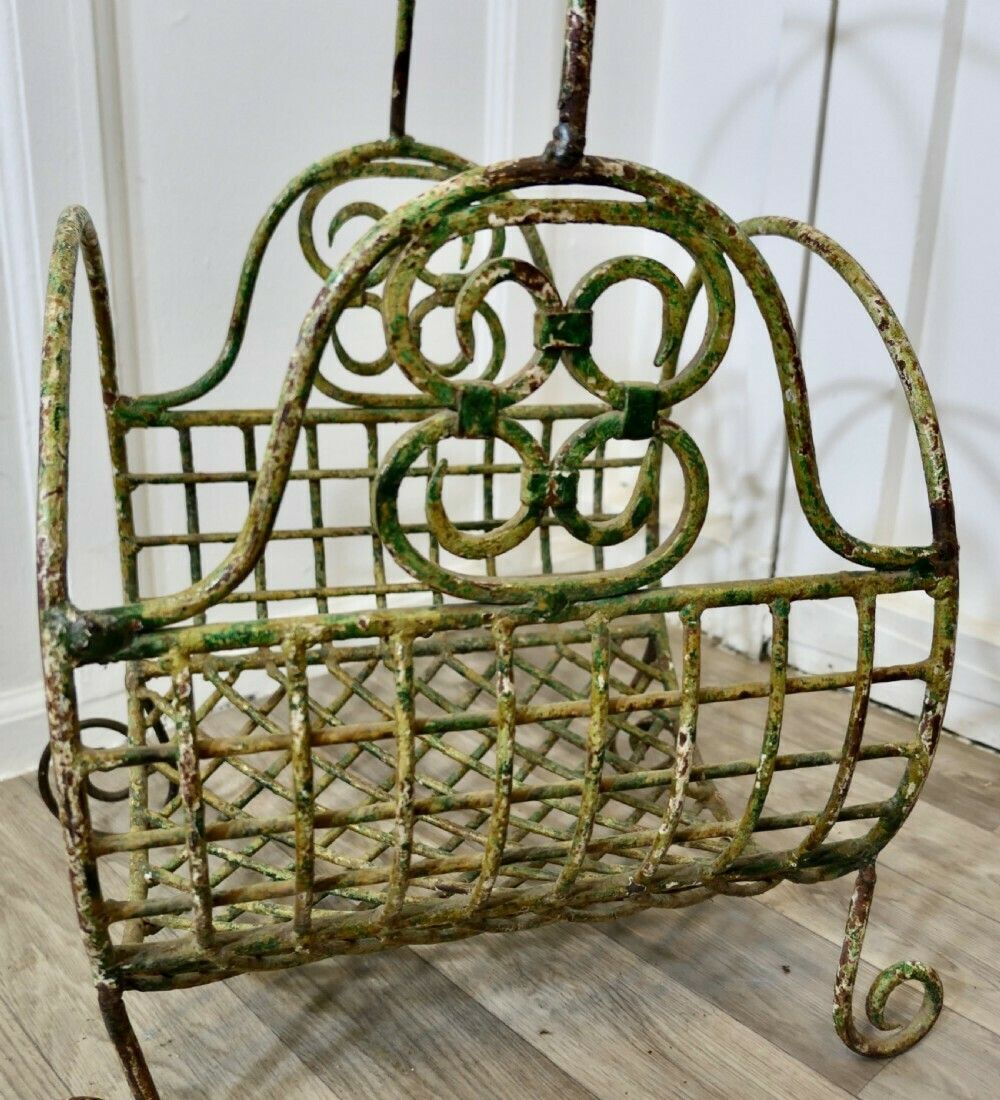 A 19th C French Wirework Log Carrier Basket photo 450.0