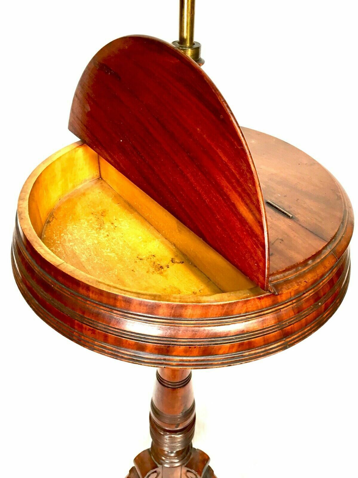 Antique Victorian Mahogany Adjustable Gents Shaving Stand / Makeup Mirror photo vintage