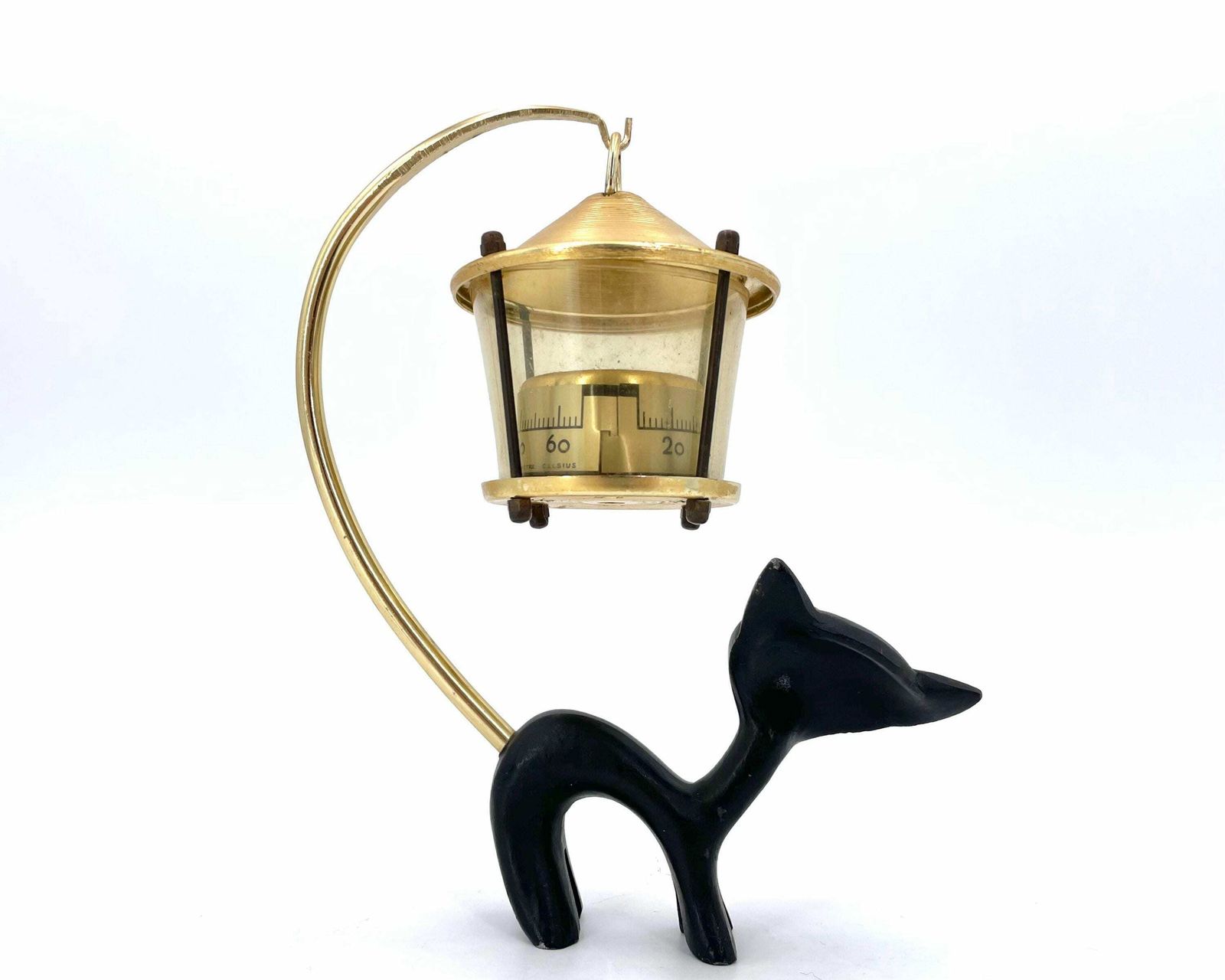 Walter Bosse Sculpture, Cat With Thermometer, 1950s / Mid Century Modern Figurine, Sculpture, Animal, Austrian Art photo Home Decor