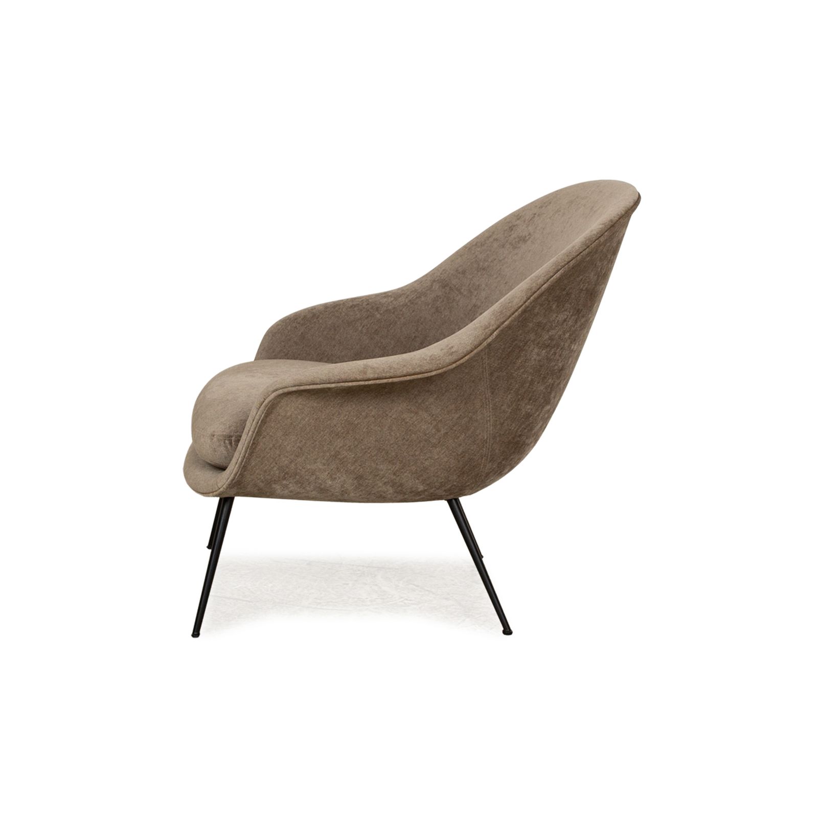 photo furniture Gubi Bat Fabric Armchair Brown Brown Green Frame Black