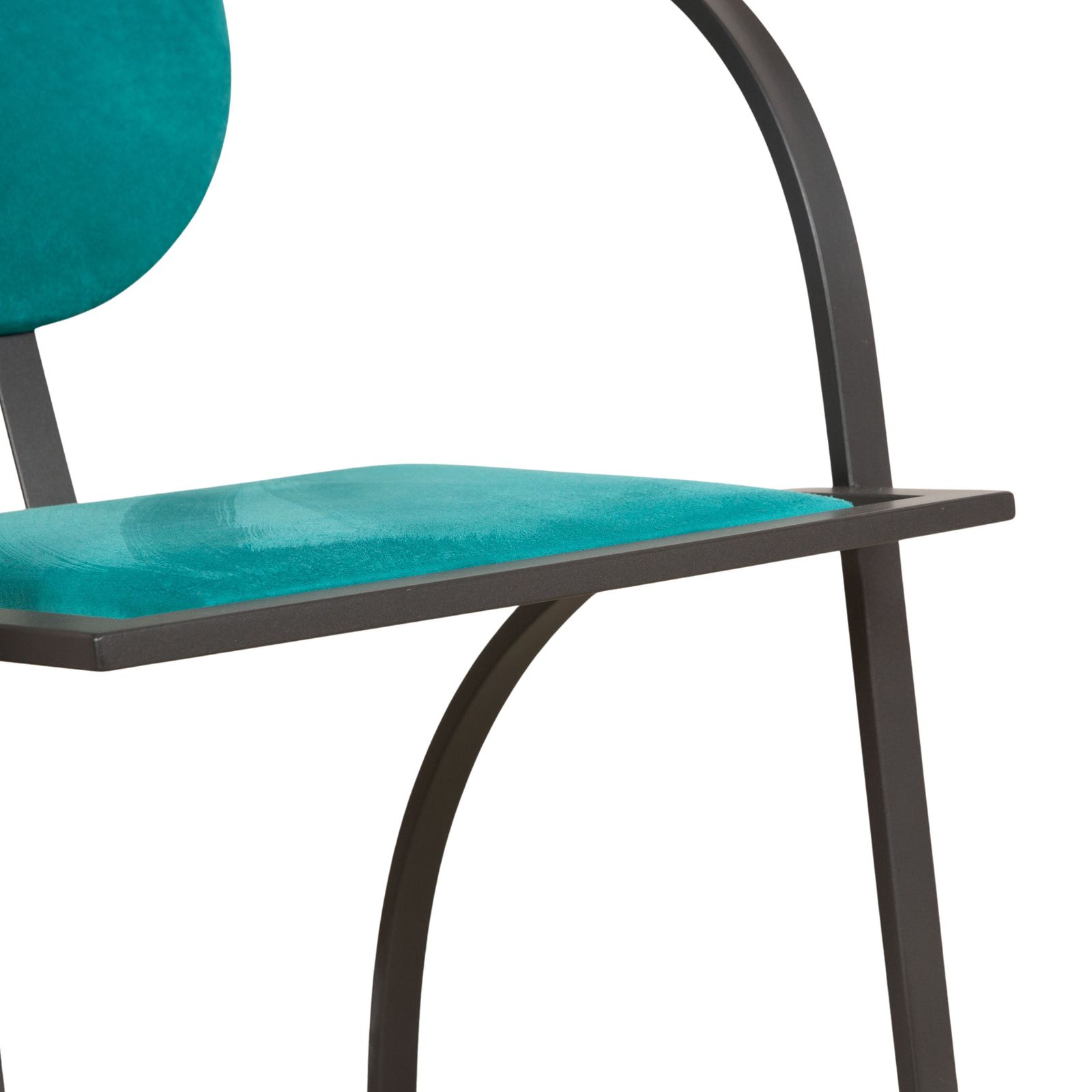 photo furniture Lot de 4 chaises KFF Cosinus en tissu, noir et bleu, salle à manger