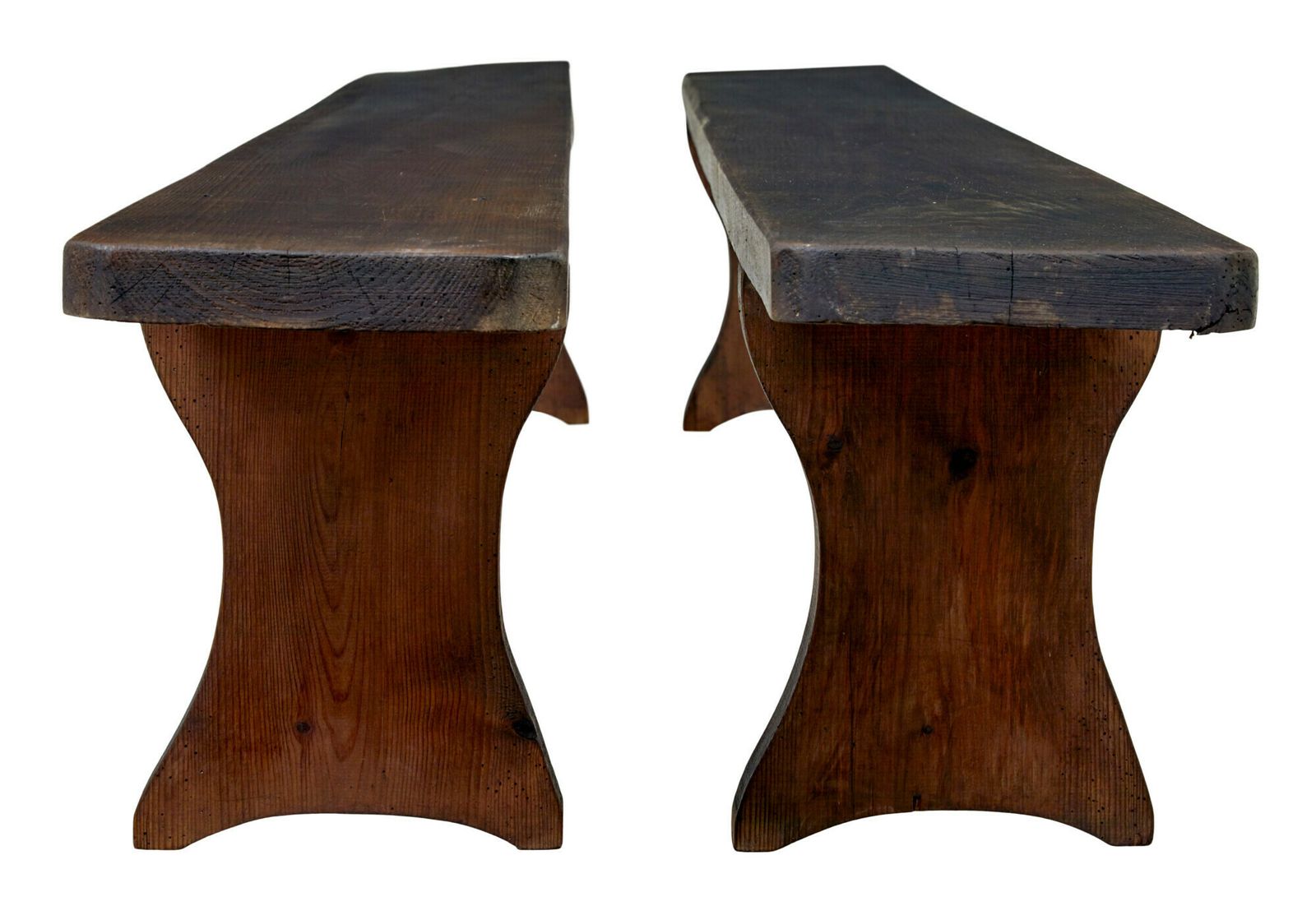 Pair Of Large Early 20th Century Scandinavian Pine Benches photo Furniture