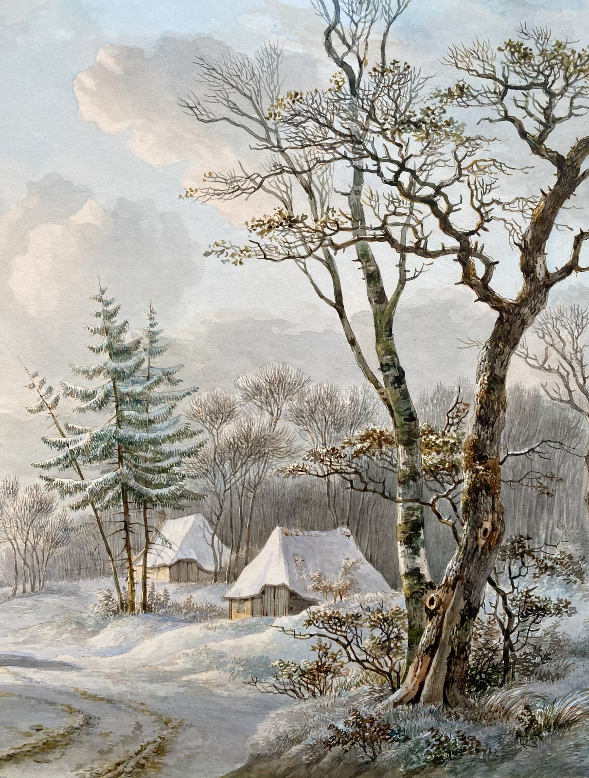 'A Winter Landscape With An Ox Cart' By Willem De Klerk (1800  – 1876) photo Art