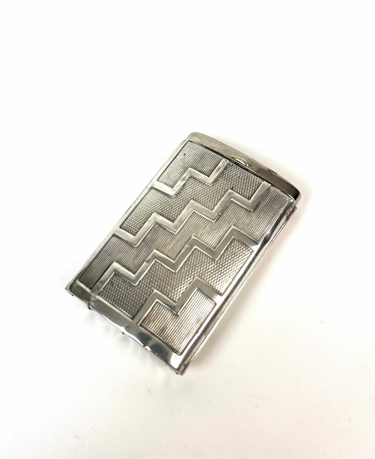 Rare 800 Silver Bauhaus Art Deco Matchbook Matches Case Suprematism Cubist Pattern Germany 1920