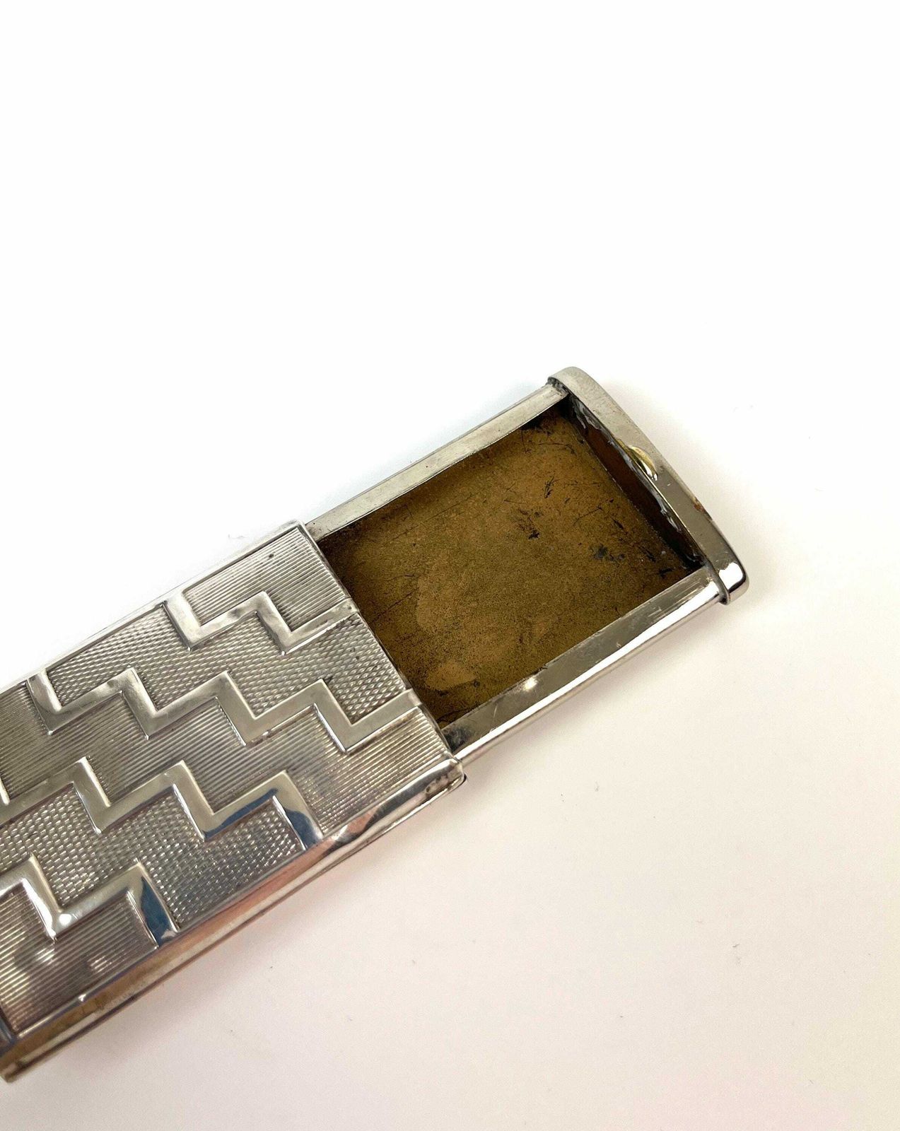 Rare 800 Silver Bauhaus Art Deco Matchbook Matches Case Suprematism Cubist Pattern Germany 1920 photo buy