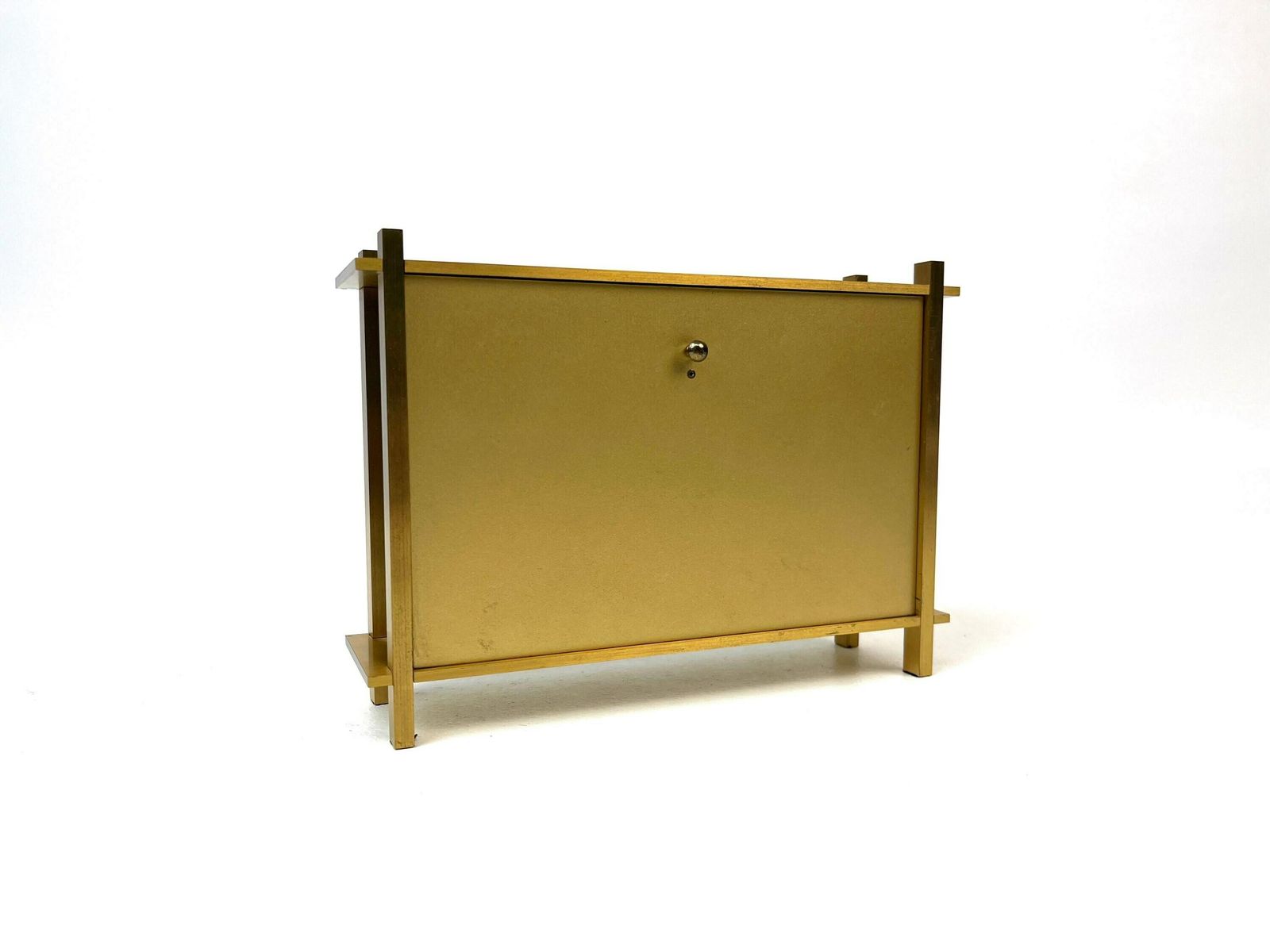 photo furniture Stunning Golden Kienzle Mid Century Brutalist Desk Clock Germany 1960
