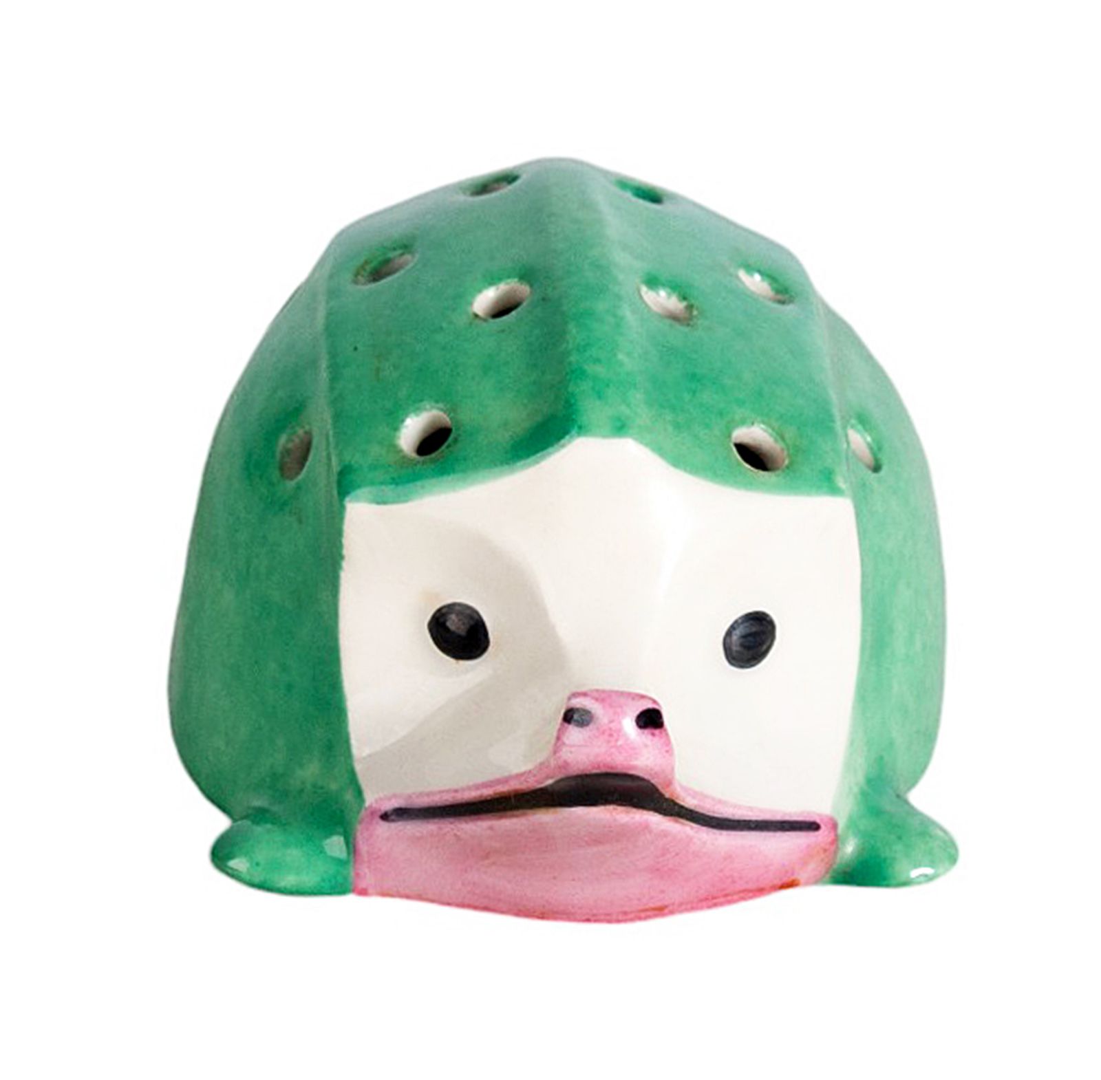 1920s Art Déco Ceramic Green Hedgehog Toothpick Holder By édouard Marcel Sandoz Manufactured By Theodore Haviland, France photo 1475.0