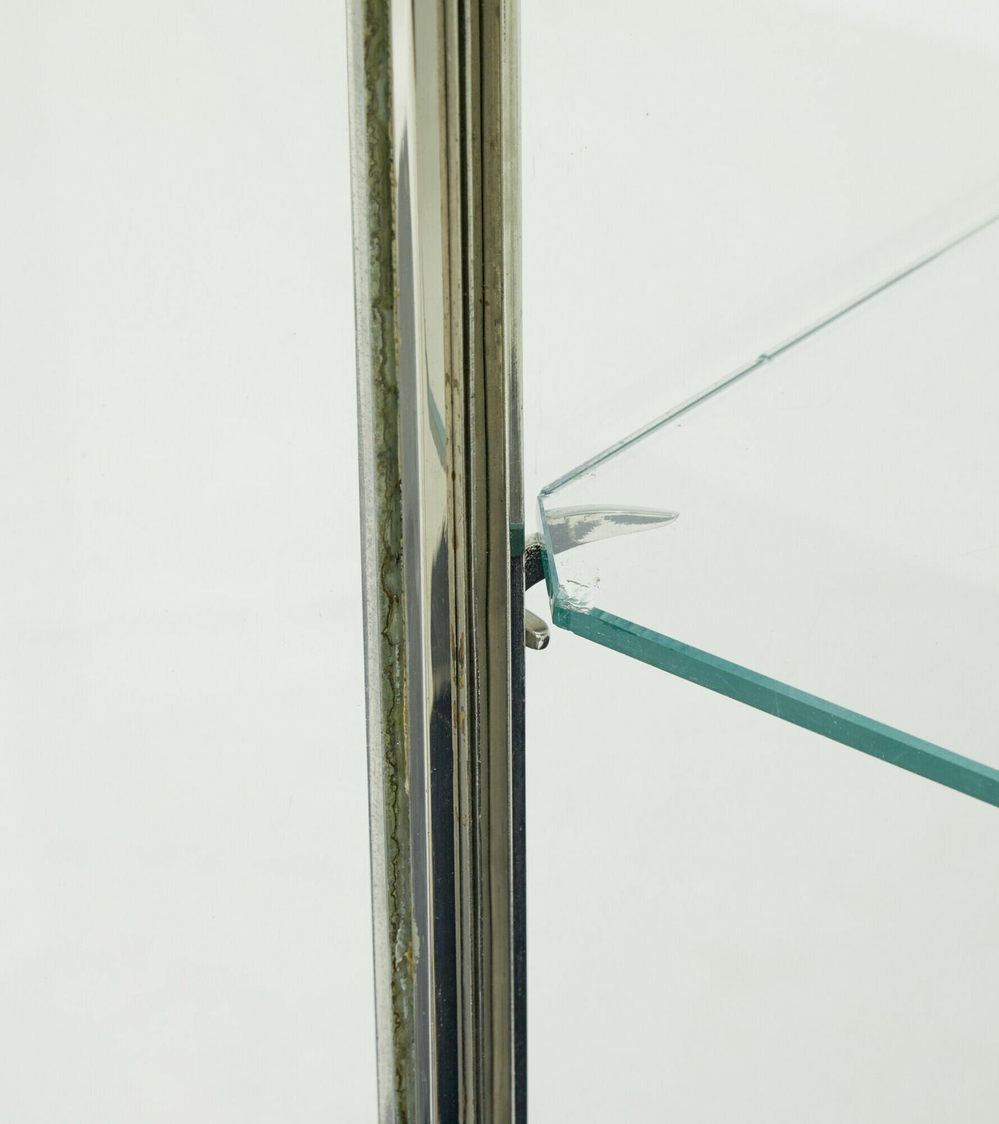 Freestanding Art Deco Steel And Leather Glazed Display Cabinet photo for sale