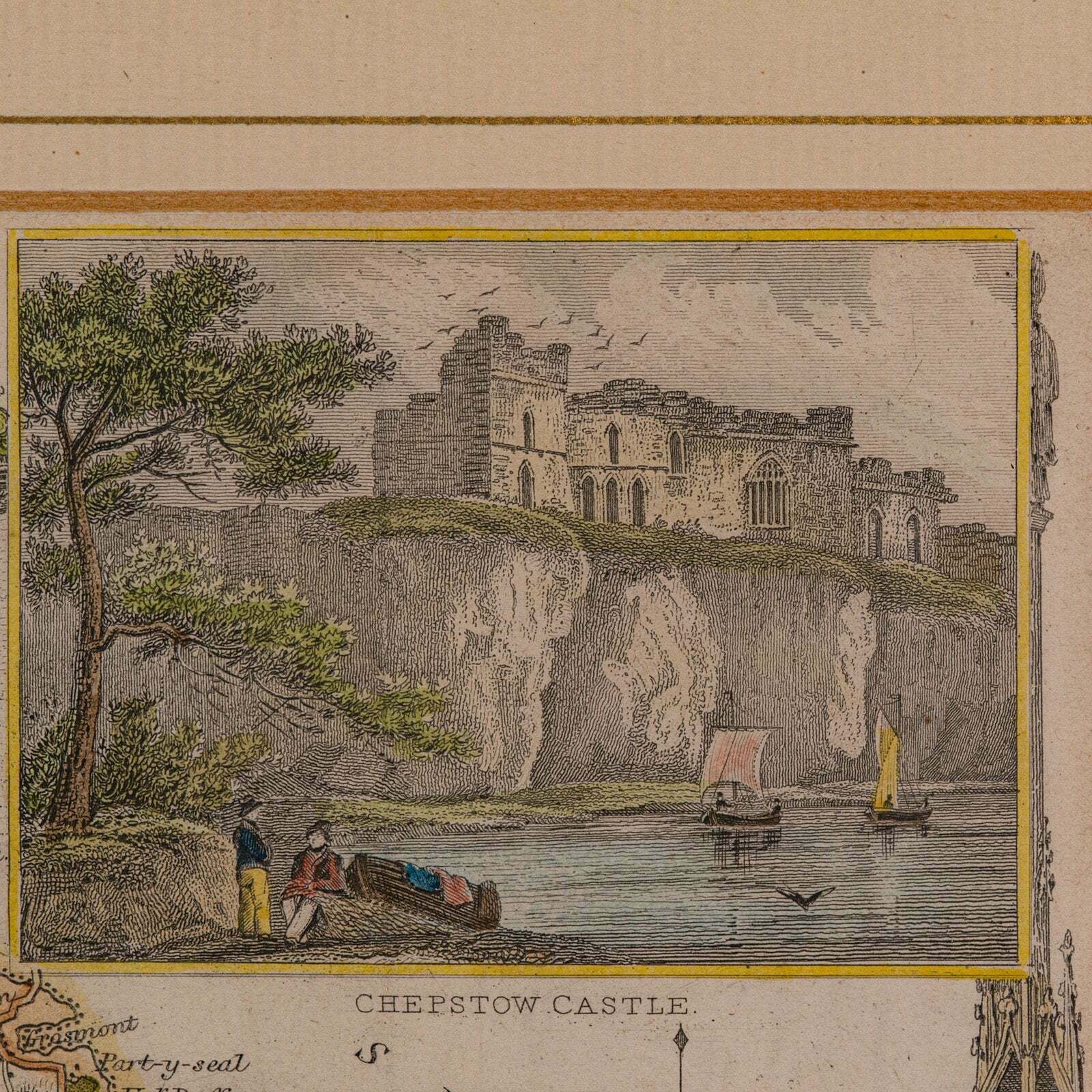 Antique Lithography Map, Monmouthshire, Framed, Welsh Cartography, Victorian photo buy