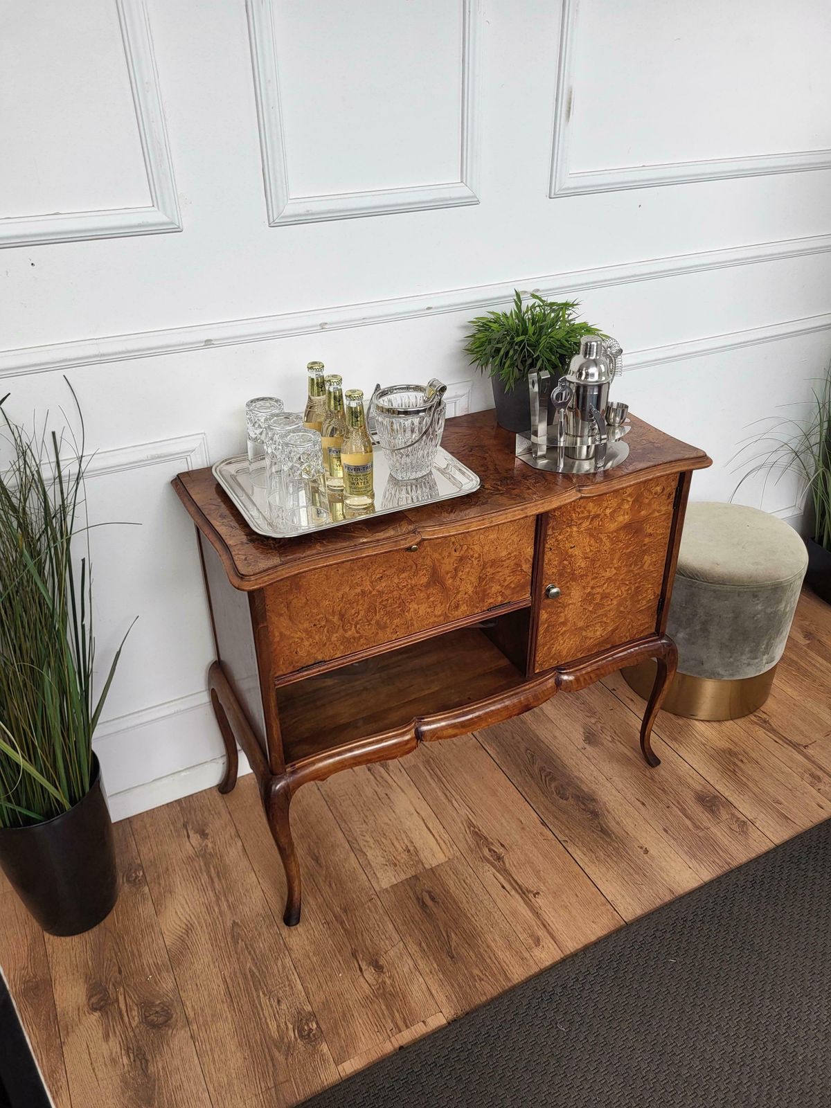 1960s Italian Mid Century Modern Wood And Brass Dry Bar Drinks Cabinet photo 1464.0
