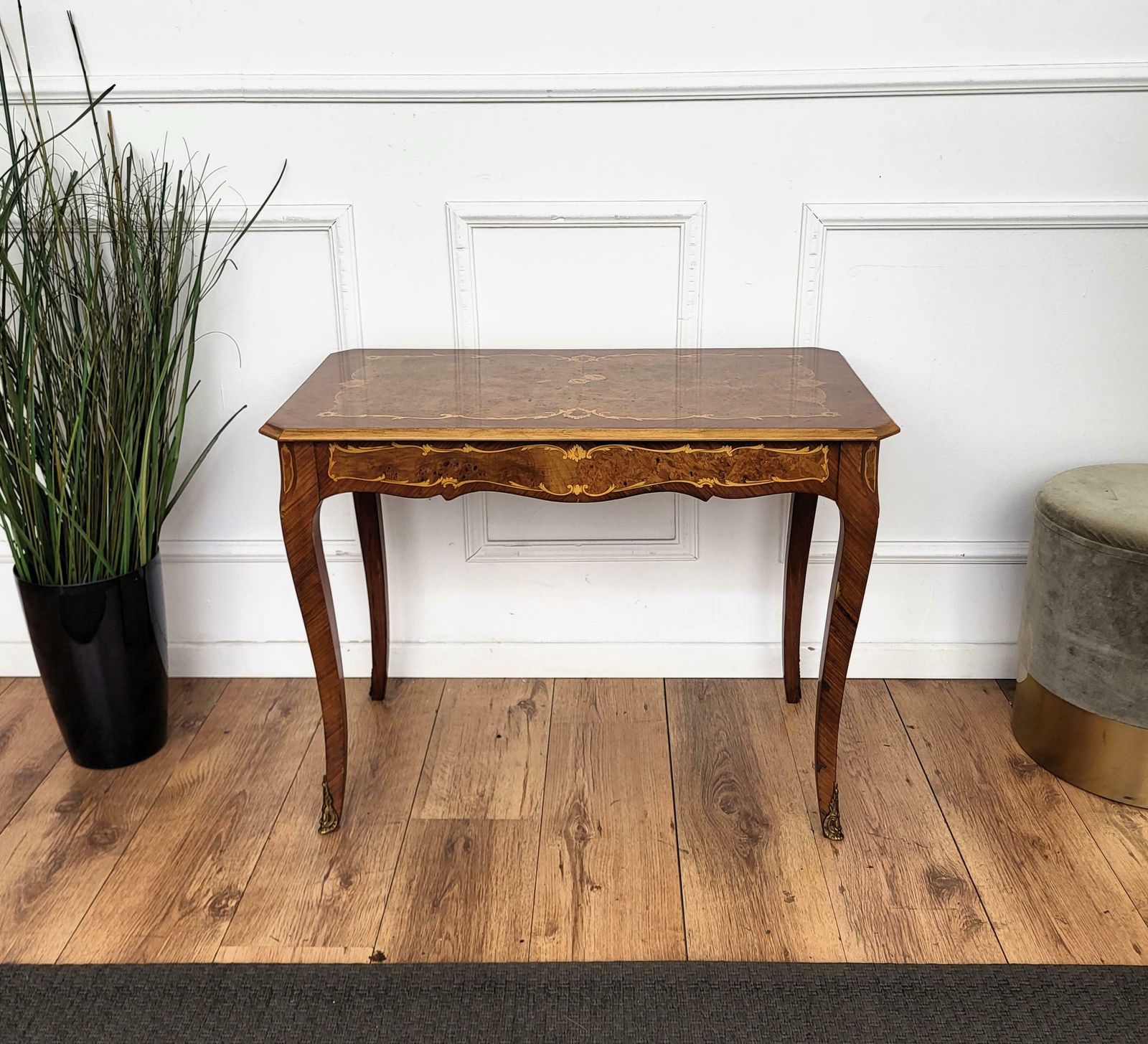 Italian Walnut Inlay Marquetry Saber Legs Sofa Or Side Table photo buy