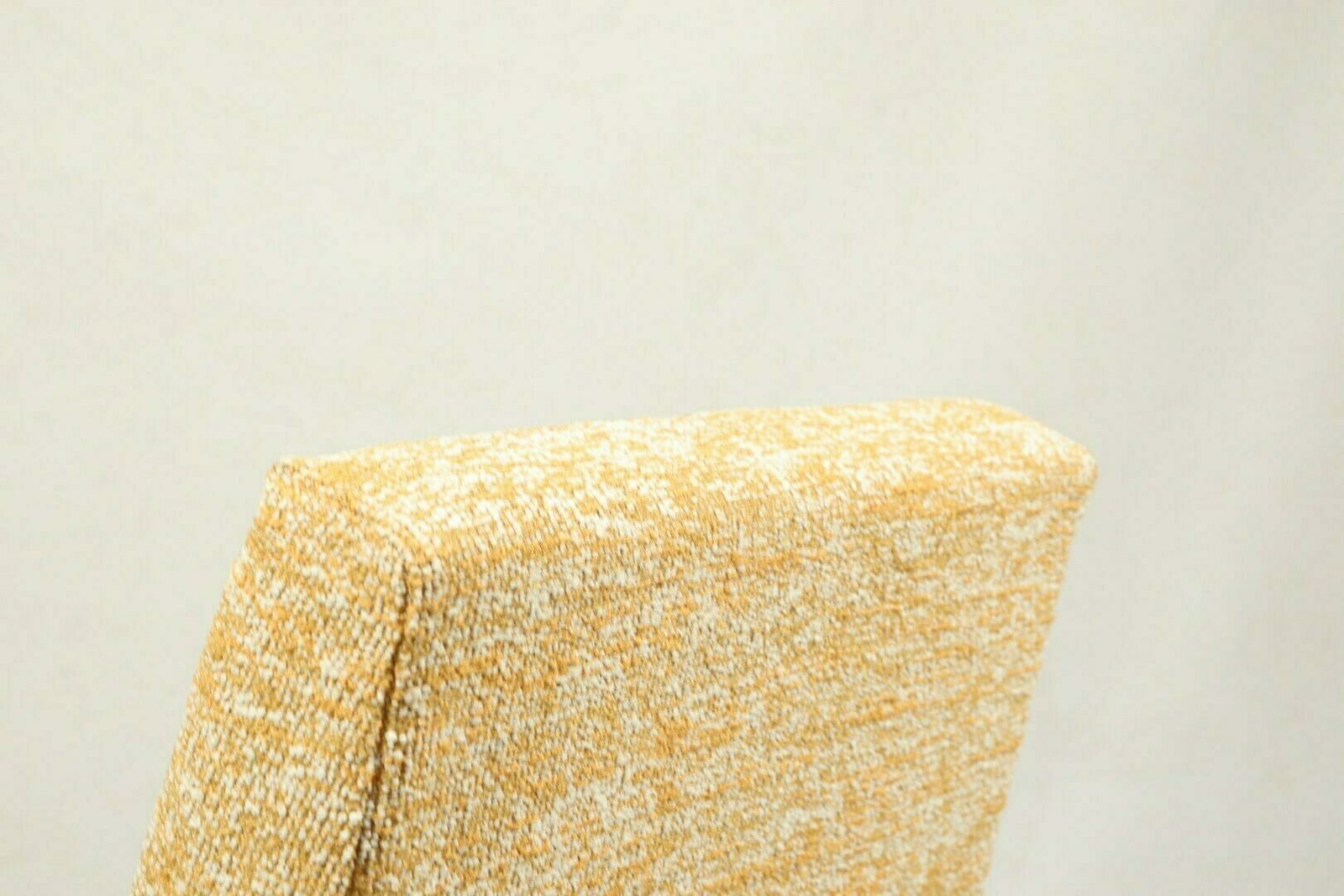 Vintage Armchair Yellow Mellow Fabric Natural Wood Mid Century Modern Design photo 399.0