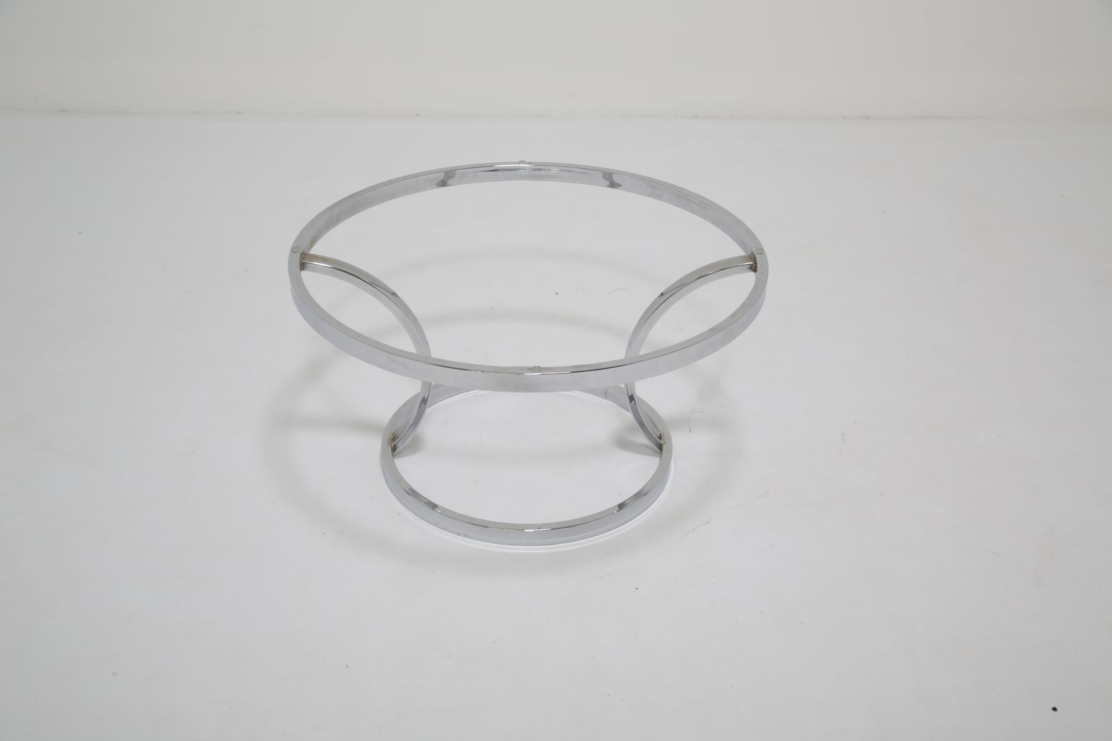 photo for sale Mid Century Chrome And Smoked Glass Coffee Table, USA, 1970s.