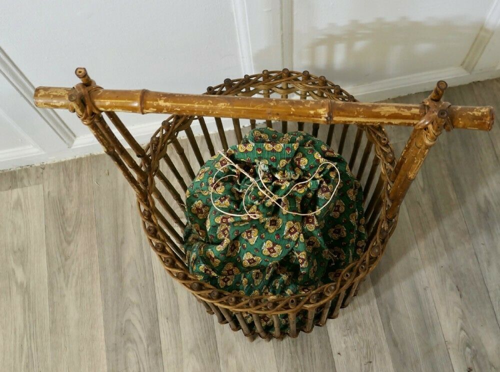 Bamboo Craft Basket, Knitting, Crochet, Patchwork photo furniture