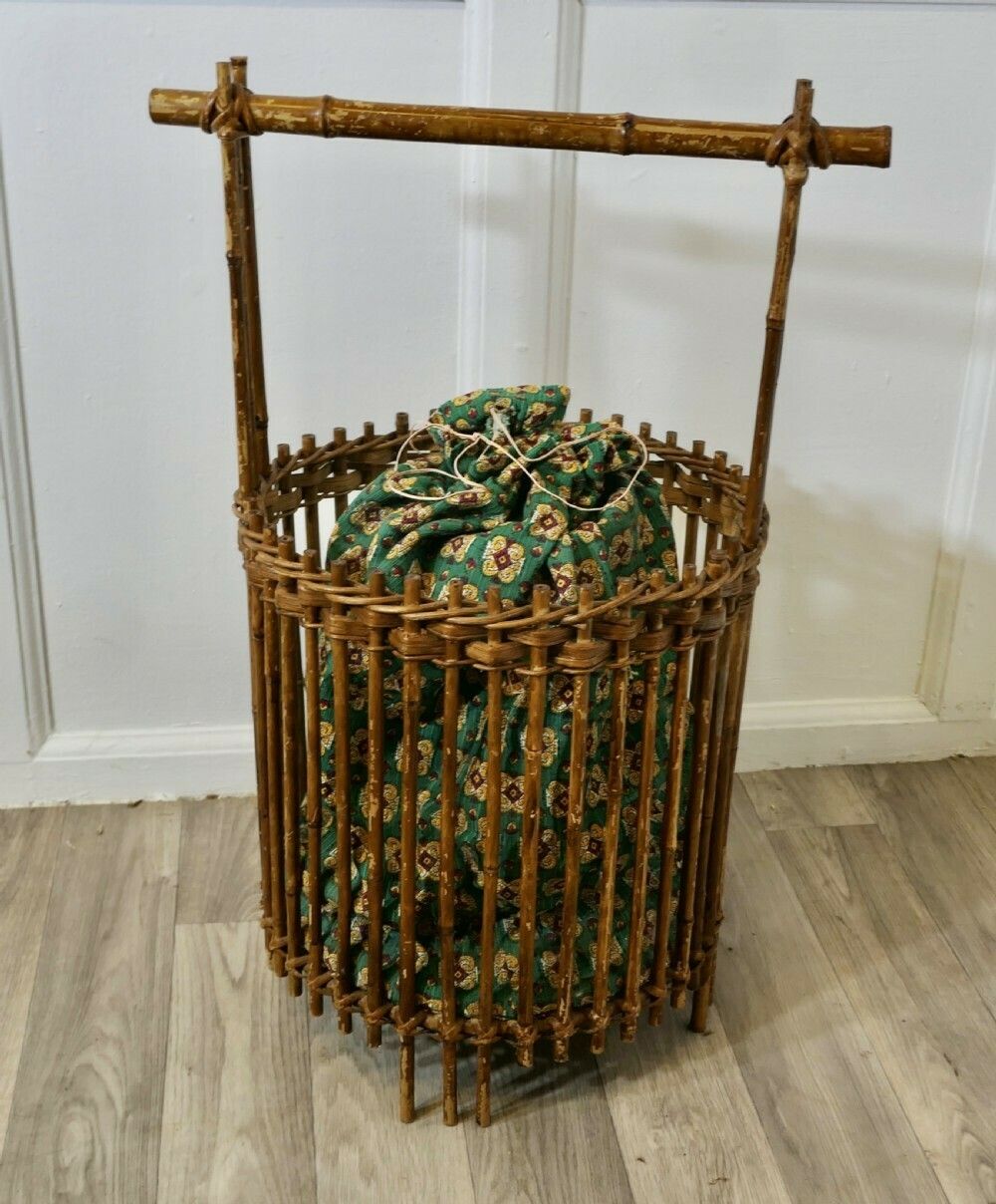 Bamboo Craft Basket, Knitting, Crochet, Patchwork photo Home Decor