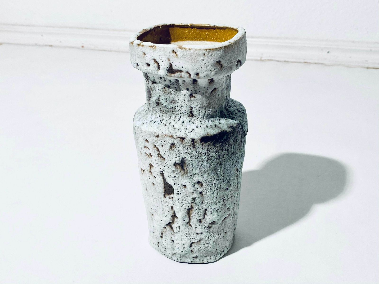 Vintage Pieter Groeneveldt Fat Lava Grey Turquoise Ceramic Vase / Holland Mid Century 1950s photo 238.0