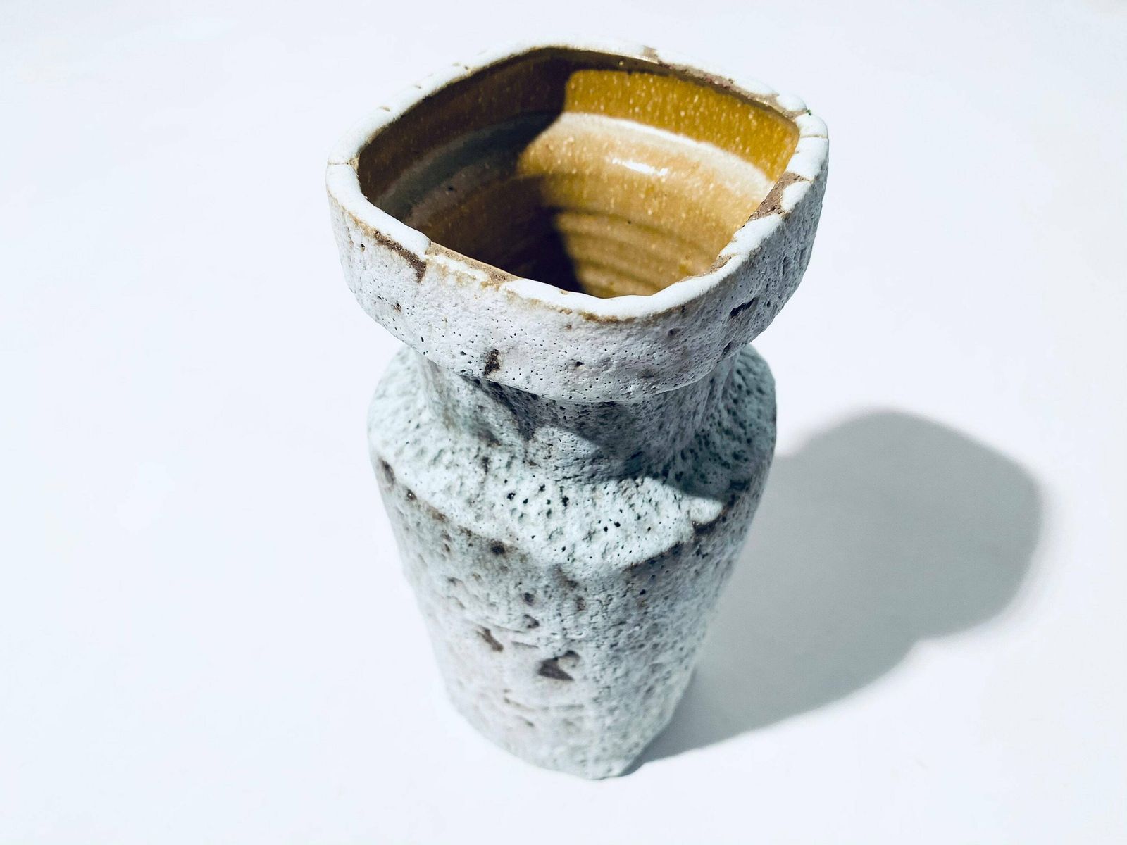 Vintage Pieter Groeneveldt Fat Lava Grey Turquoise Ceramic Vase / Holland Mid Century 1950s photo buy