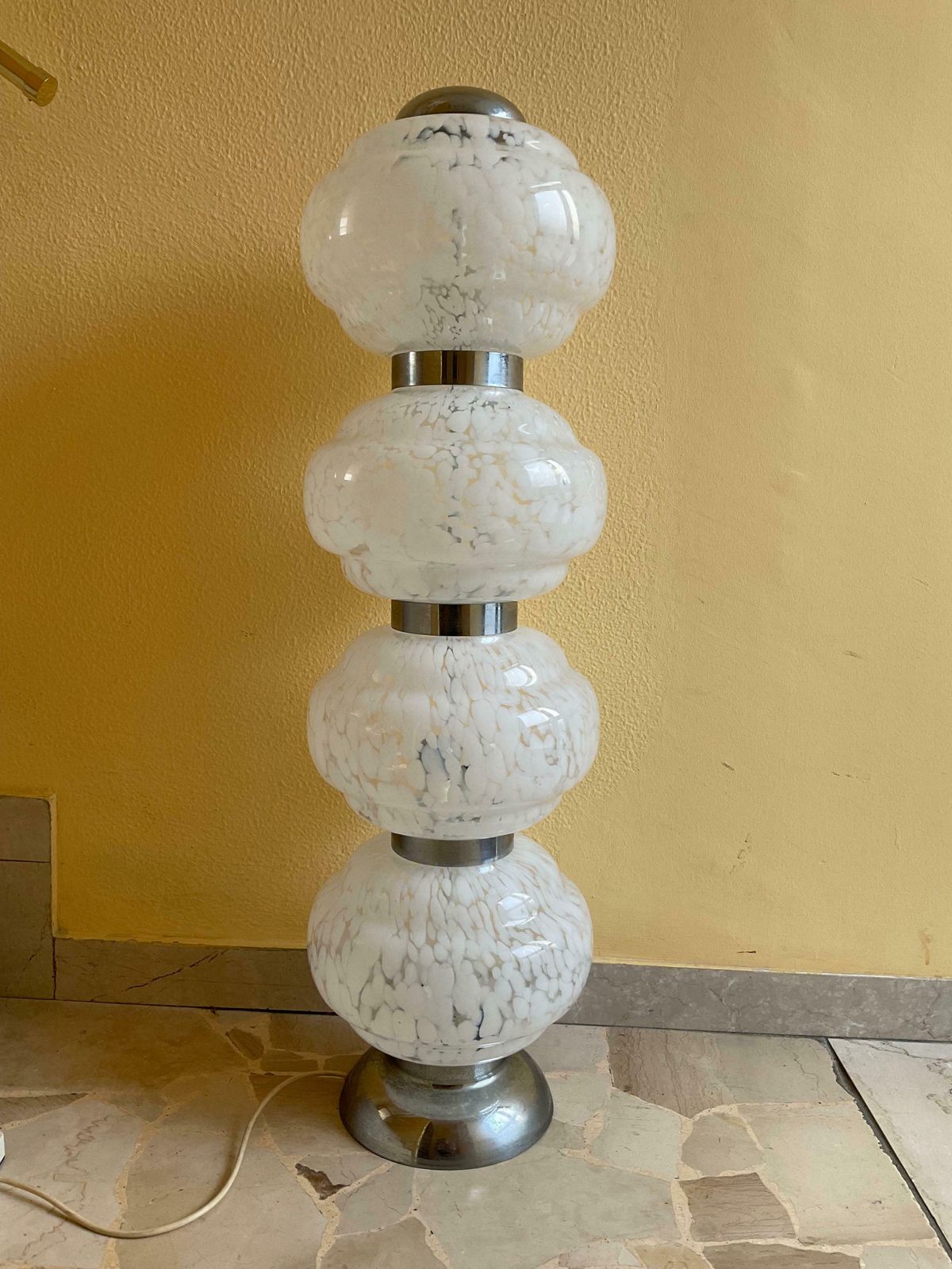 Carlo Nason   Mazzega   Murano Blown Glass And Steel Floor Lamp photo for sale