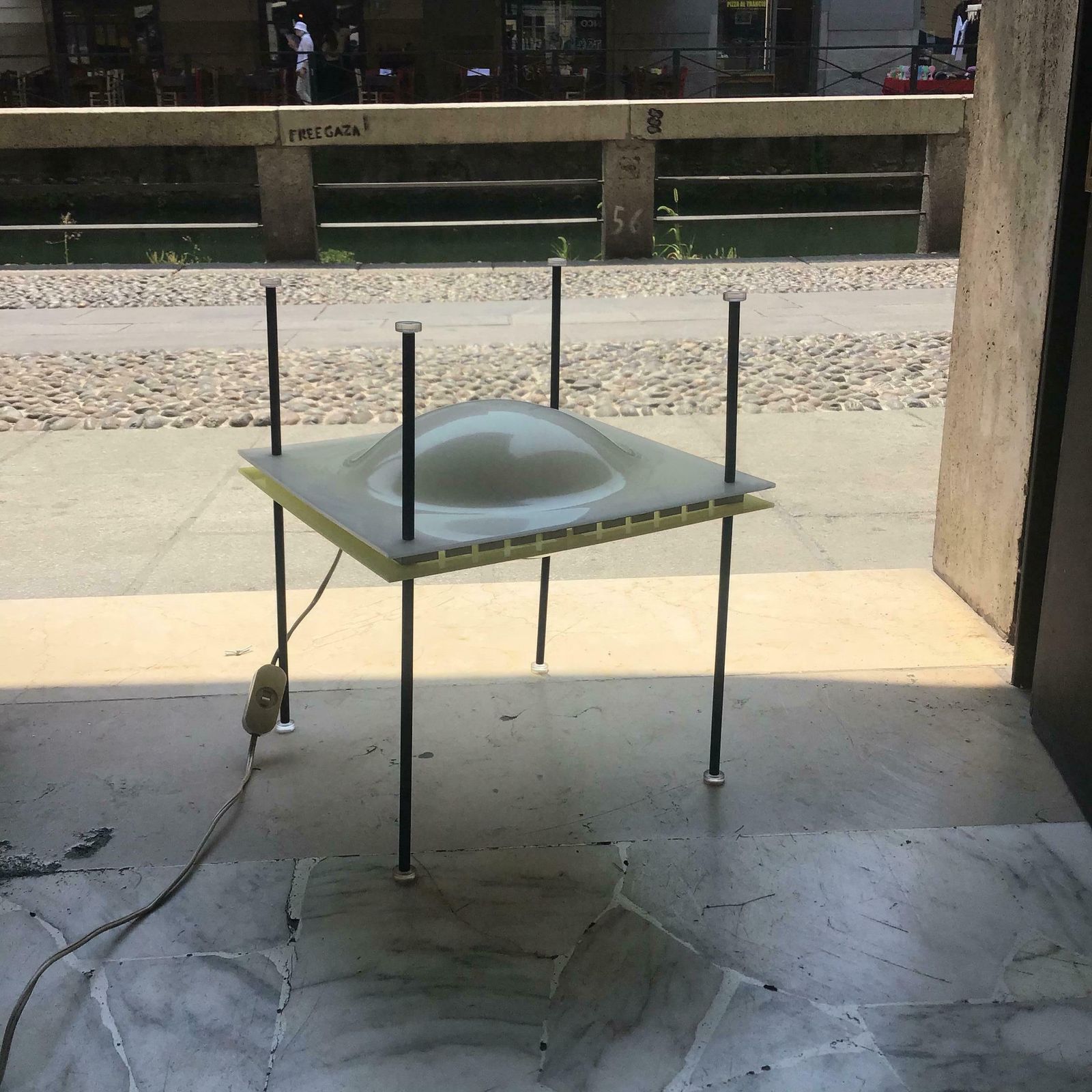 photo for sale Ettore Sottsass “Palafitta” Table Lamp Brass Plexiglas, 1957, Italy