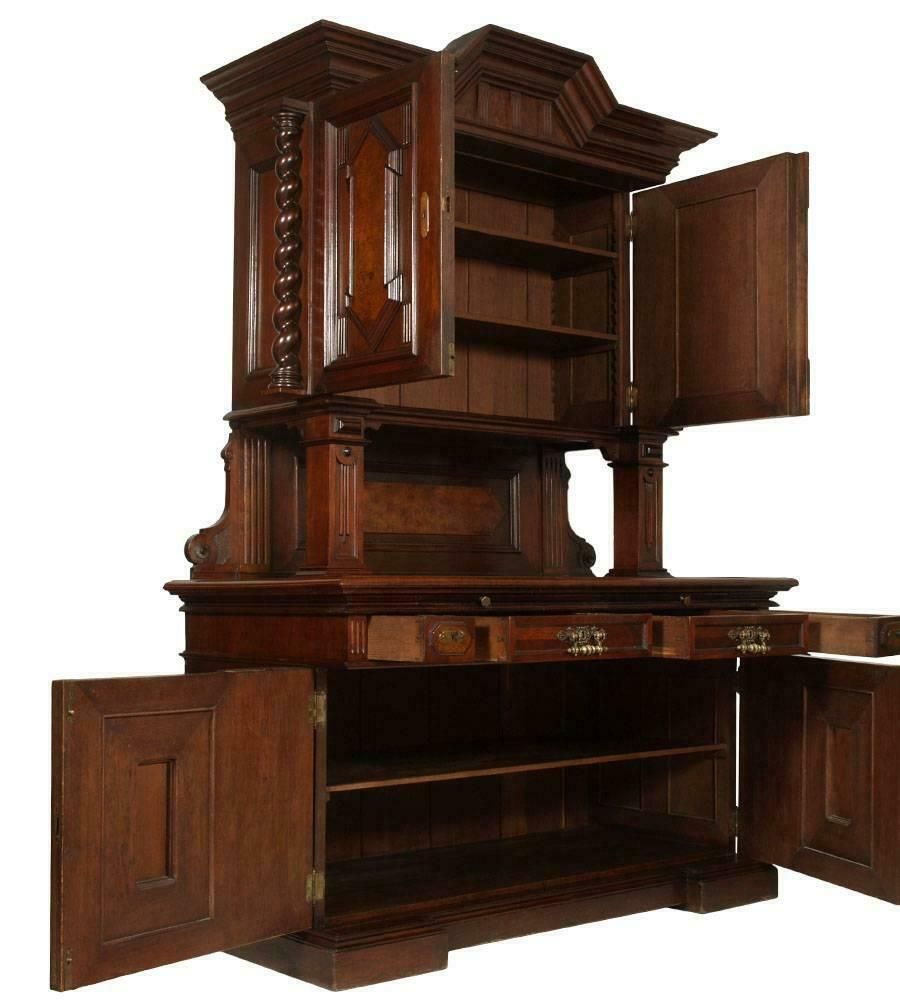 18th Century Important Tuscany Renaissance Sideboard Credenza, In Solid Walnut photo Furniture