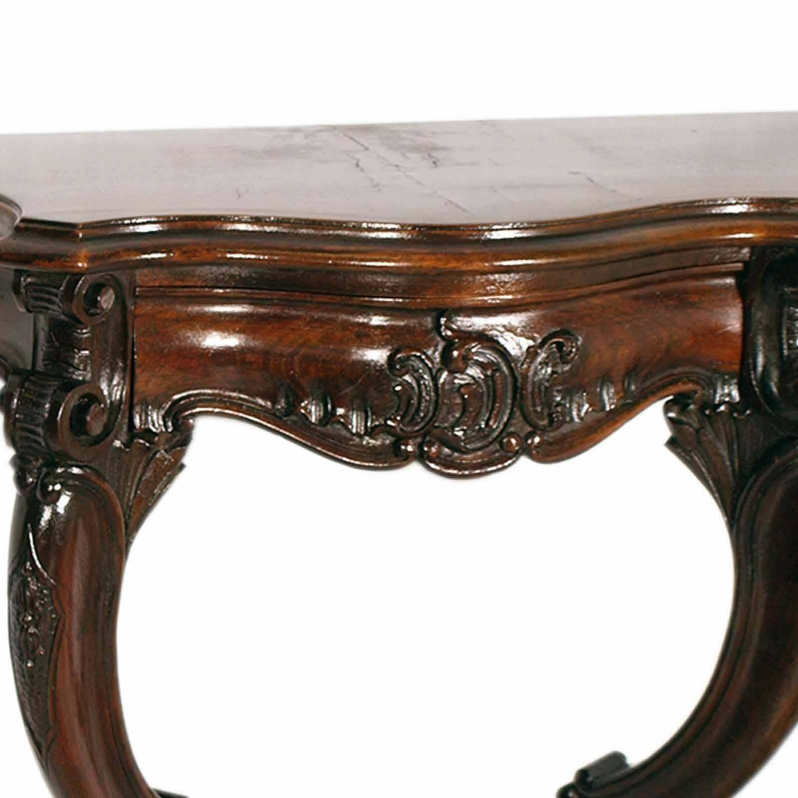 Florence Neo Baroque Console Nightstand By Dini And Puccini, Hand Carved Walnut photo vinterior