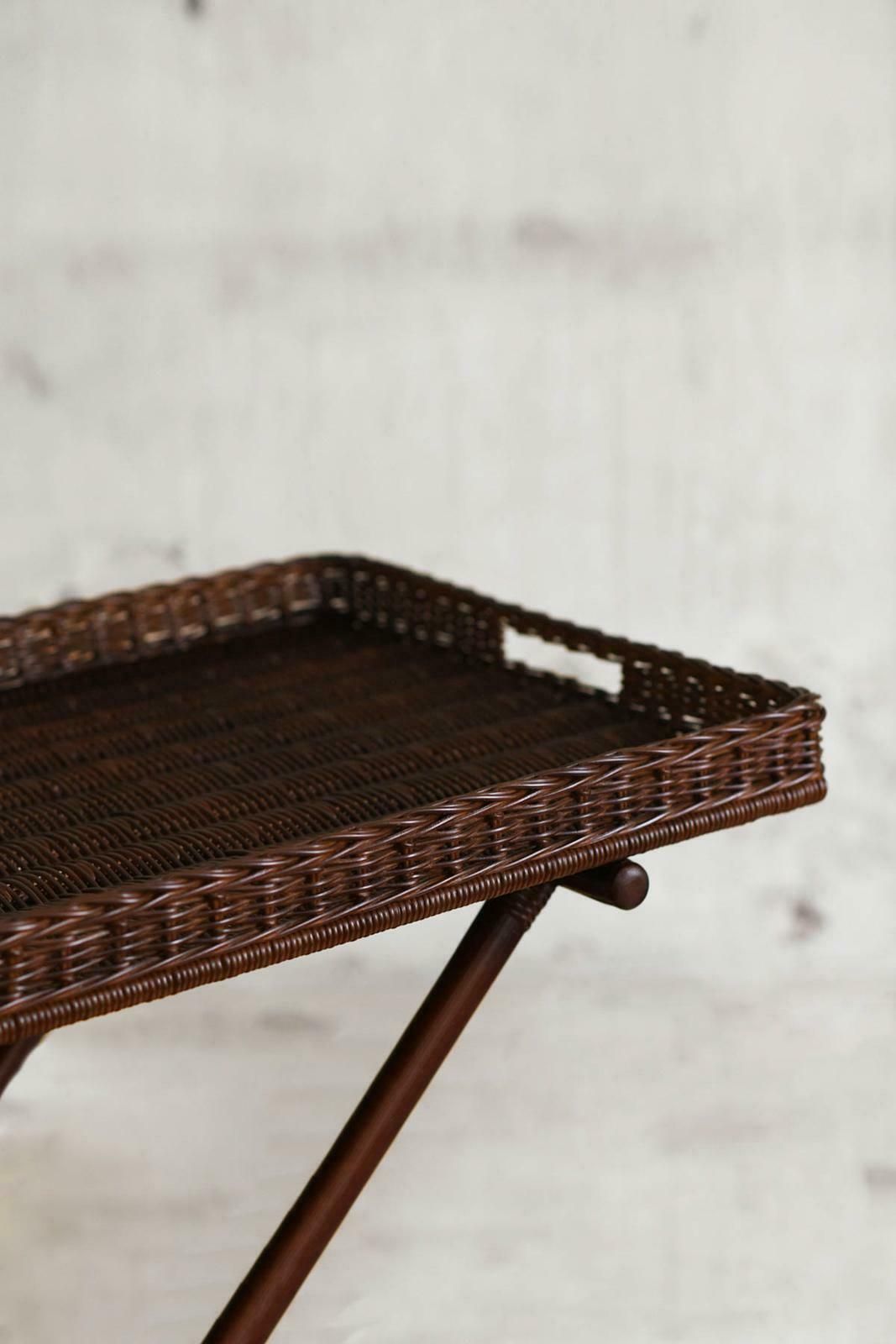 Large Gueridon In Hazel Toned Rattan – Edizioni Molto photo for sale