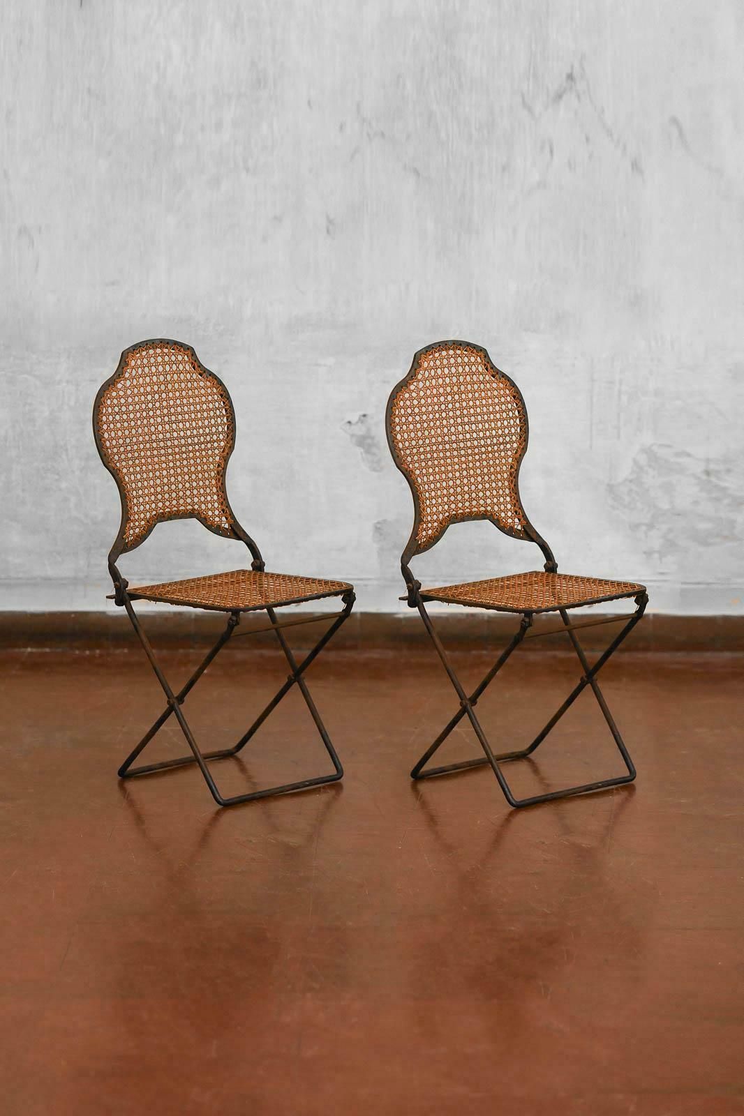 Pair Of Folding Iron Chairs, Early 20th Century photo furniture