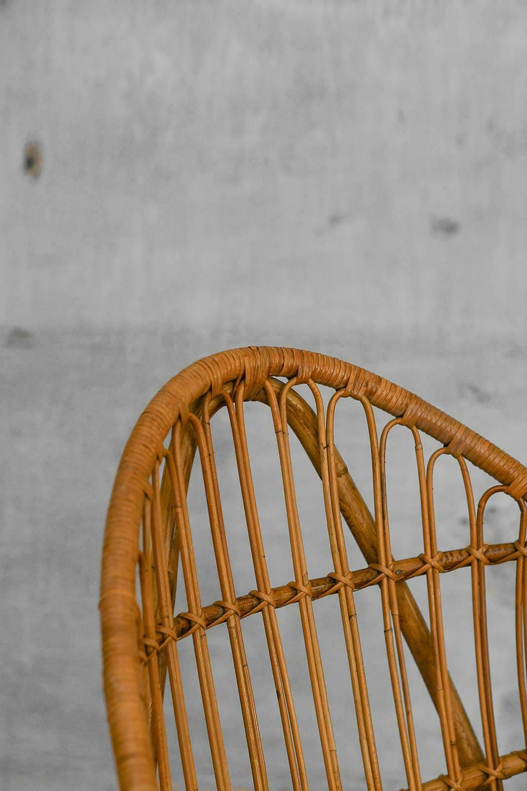Pair Of Pod Chairs In Bamboo, Italy 1970 photo buy