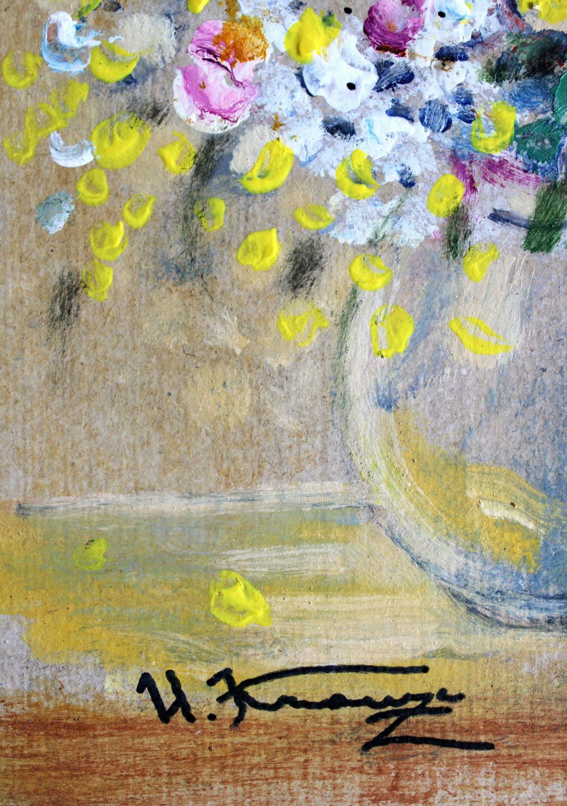 Uldis Krauzecomposition With White Flowers. 2023, Cardboard, Mixed Media, 31. 5 X 22 Cm2023 photo furniture