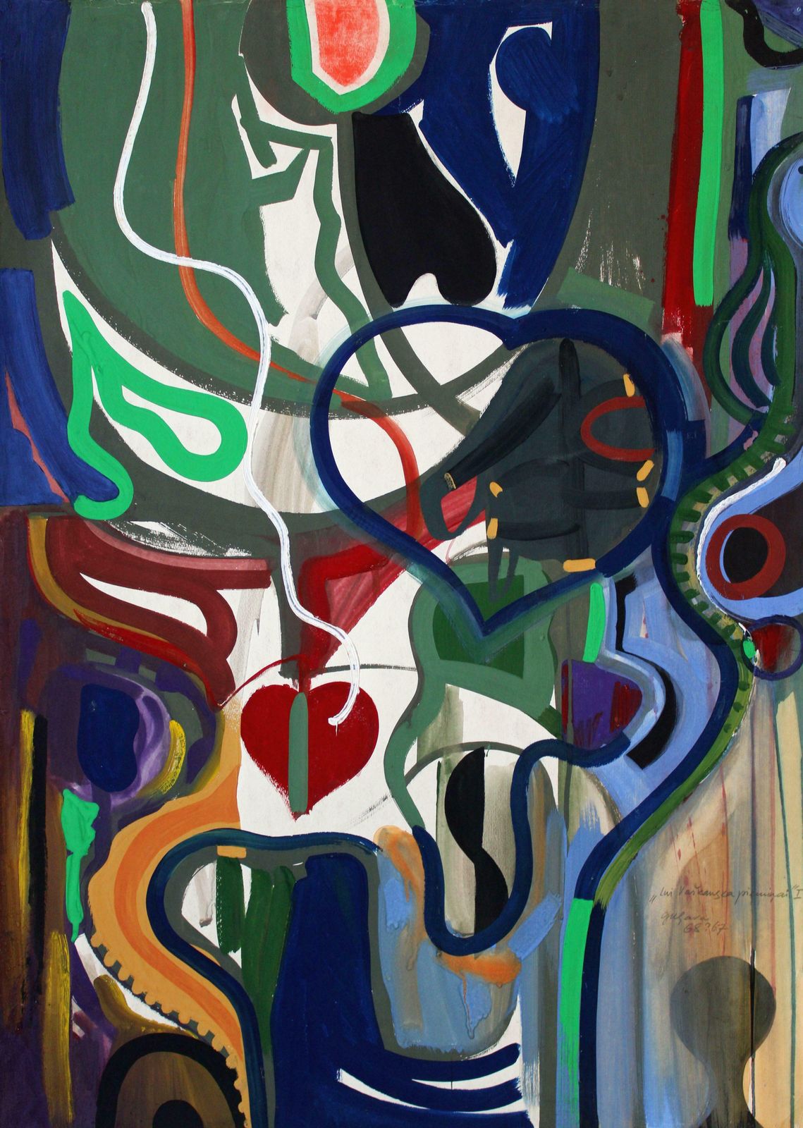 Gunars Klavain Memory Of Louis Washkansky. 1960s, Paper, Gouache, 86x61 Cm1960s