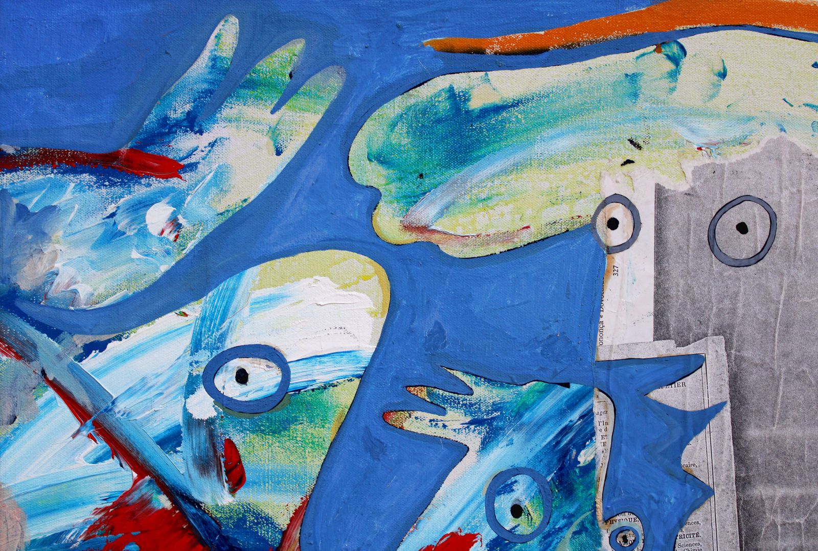 Meeting. 1997. Oil, Collage, Canvas, 53.5x75 Cm1997 photo 3340.0