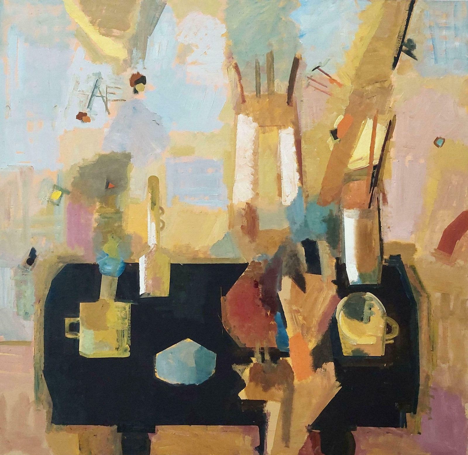 Victor Karnauh Still Life On Black Table. Oil On Canvas, 135x140 Cm