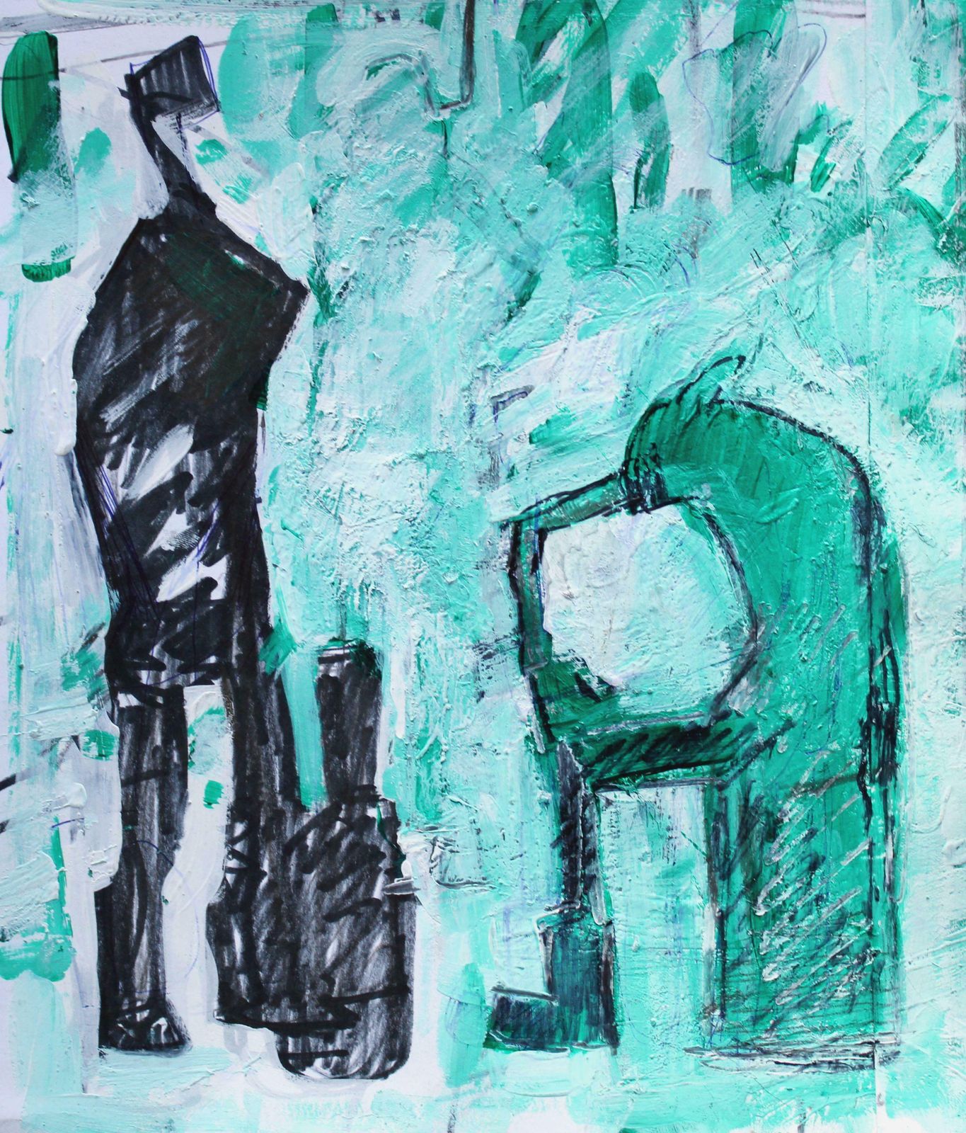 Ansis Butnorfirewood Splitters. 2024., Acrylic, Paper, 26 X 22. 5 Cm2024